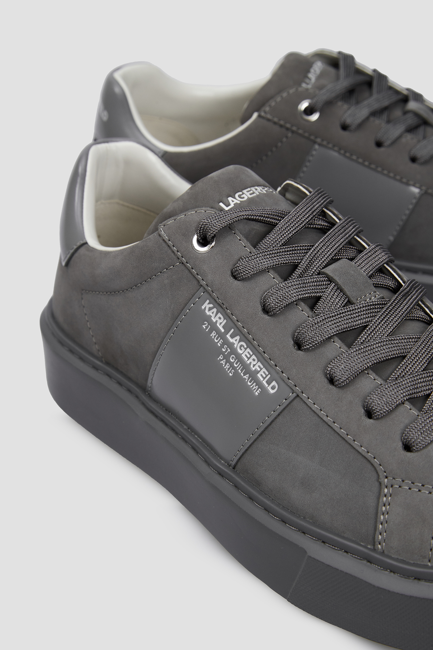 Мужские серые нубуковые сникерсы Karl Lagerfeld 544473.855022;940