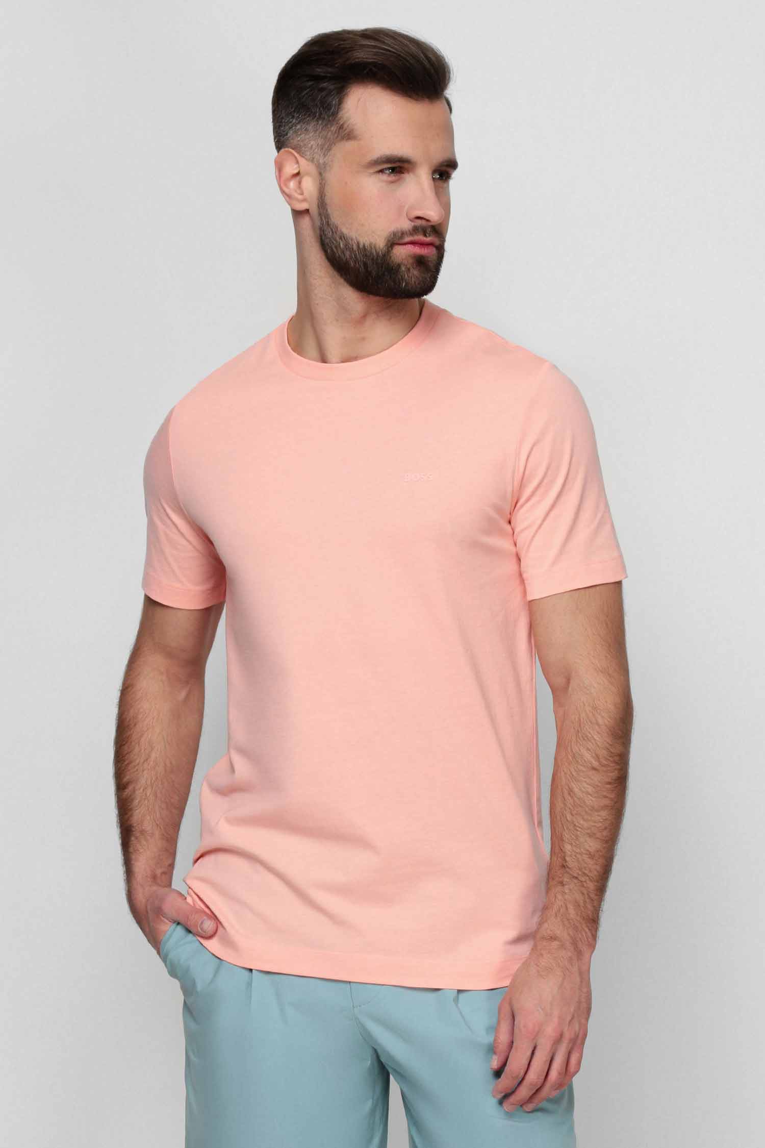 Мужская персиковая футболка BOSS 50468347;830