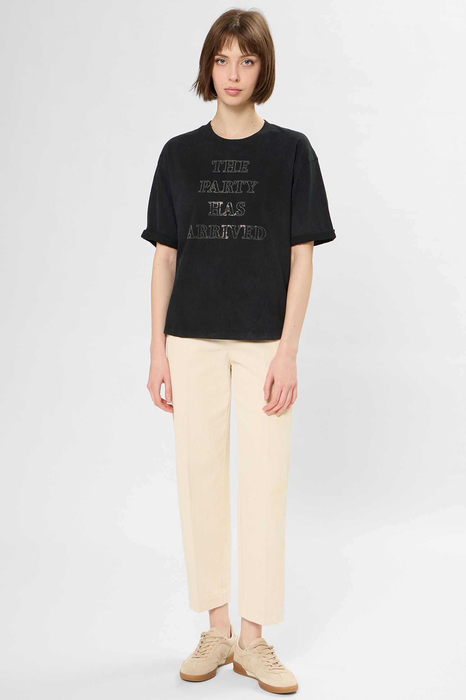 Жіноча чорна футболка BOSS 50549195;001