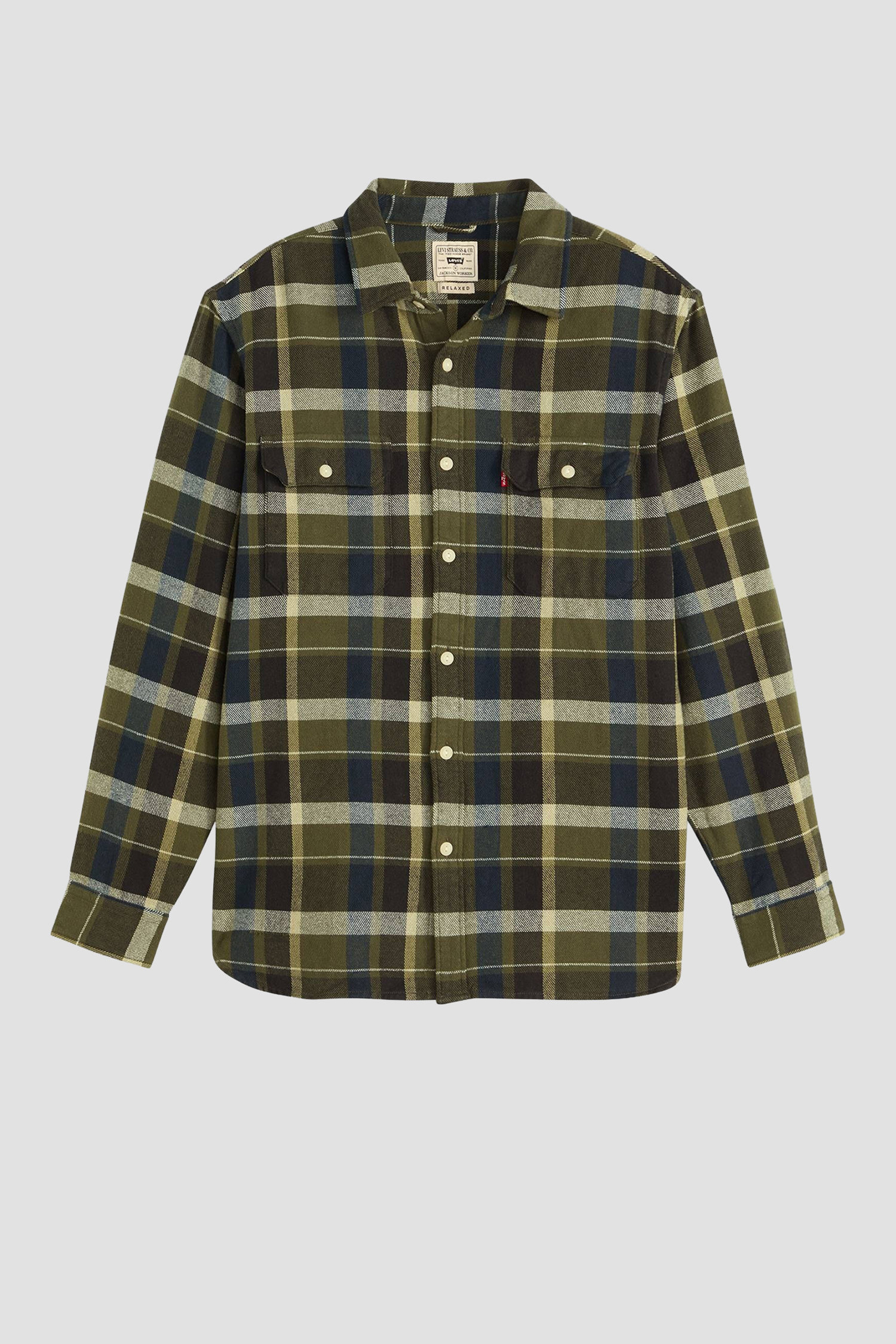 Мужская оливковая рубашка в клетку Levi’s® 19573;0288