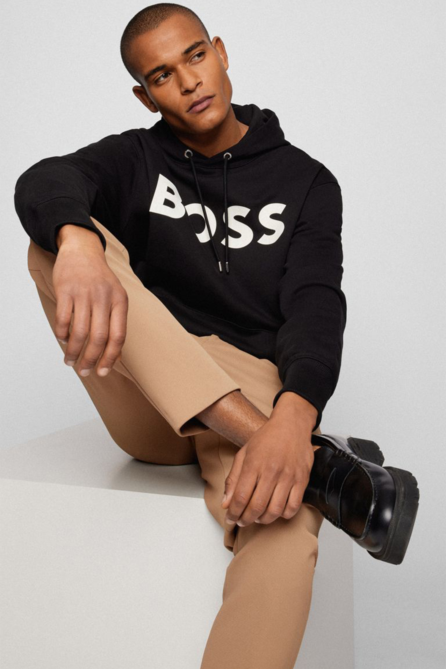 Мужское черное худи BOSS 50477050;001