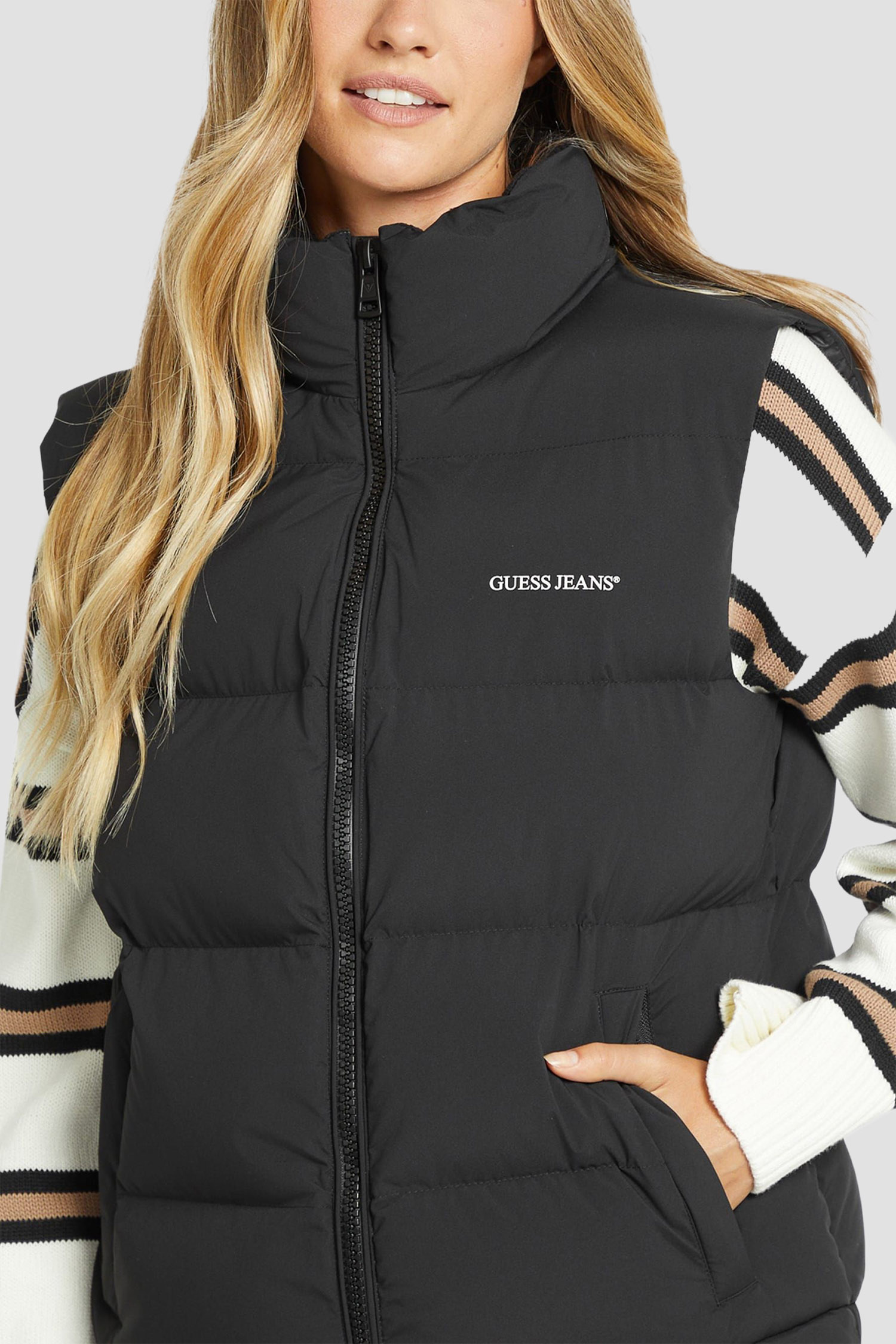 Женский черный жилет Guess Jeans W4BN59.WGII2;JBLK