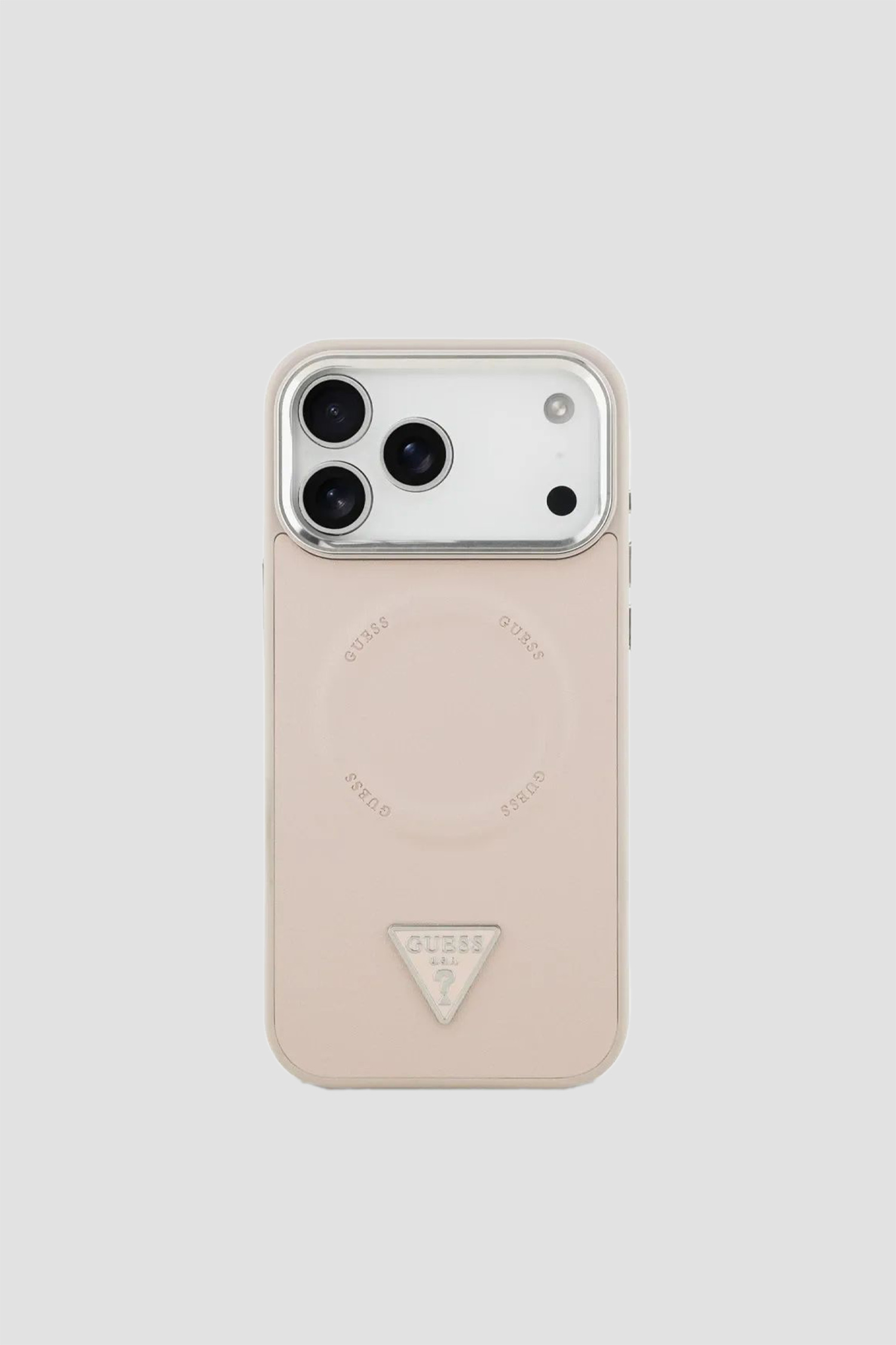 Пудровий чохол для телефону iPhone 17 Pro Max Guess GUHMP.17XPSDTSCMP;LOGO PINK