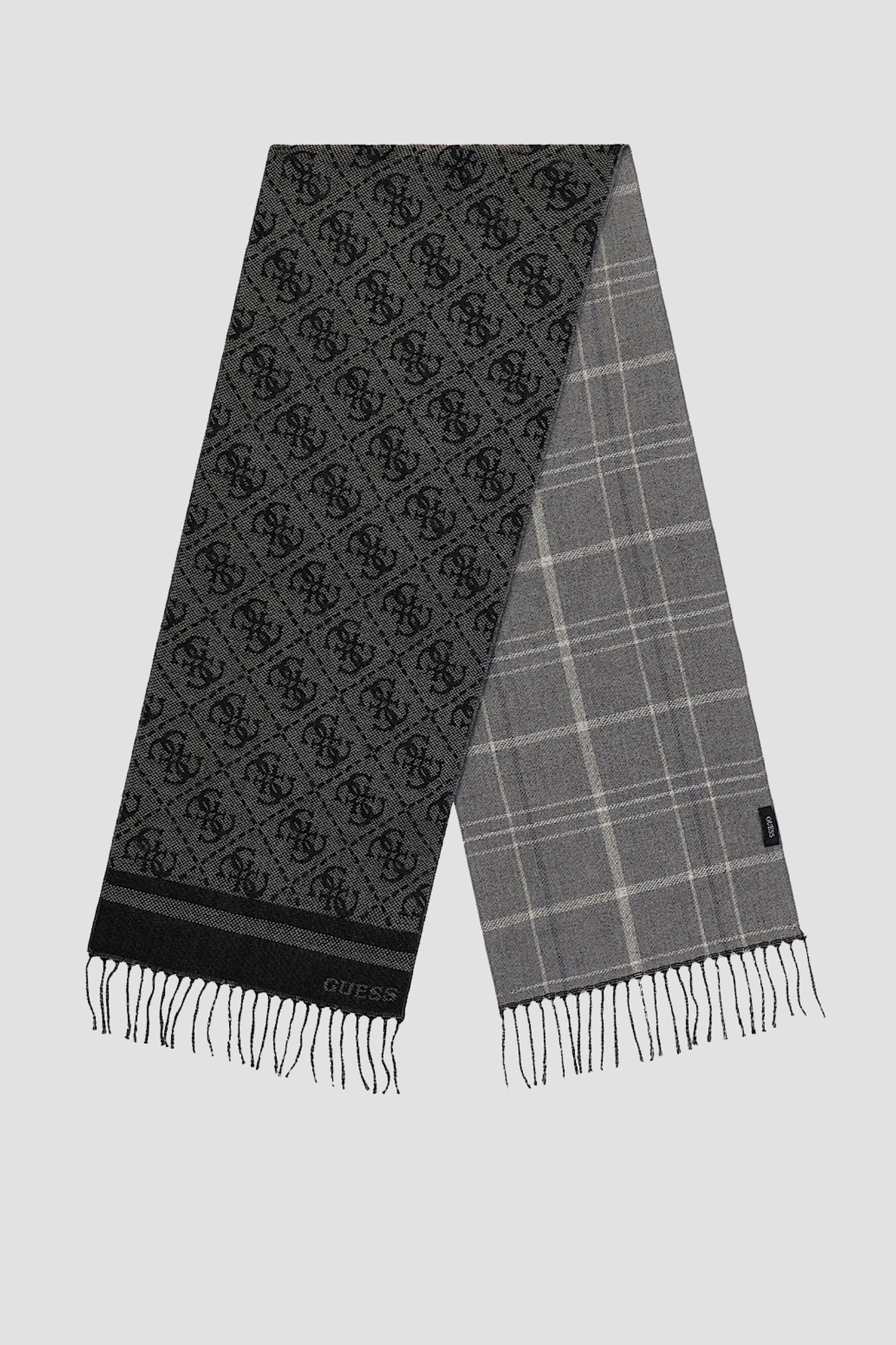 Мужской темно-серый шарф с узором Guess AM9432.POL03;BLG