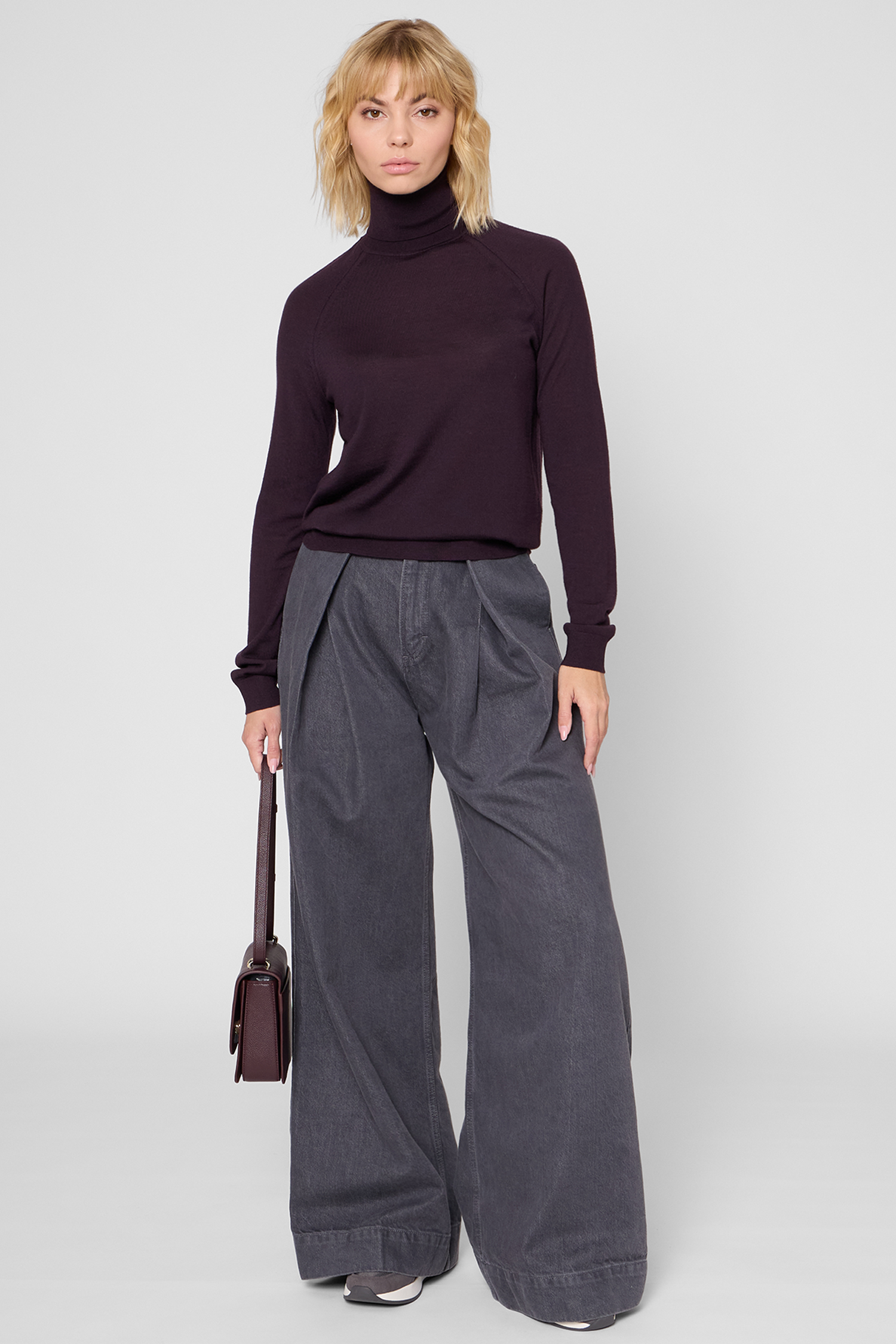 Женский бордовый шерстяной гольф BOSS 50548298;557