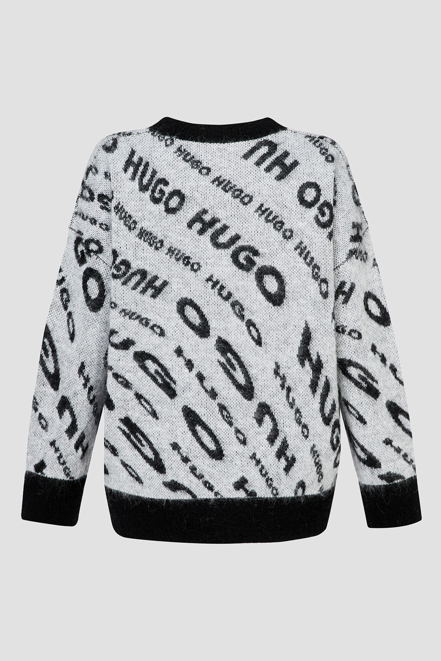 Женский серый свитер с узором HUGO 50500802;965