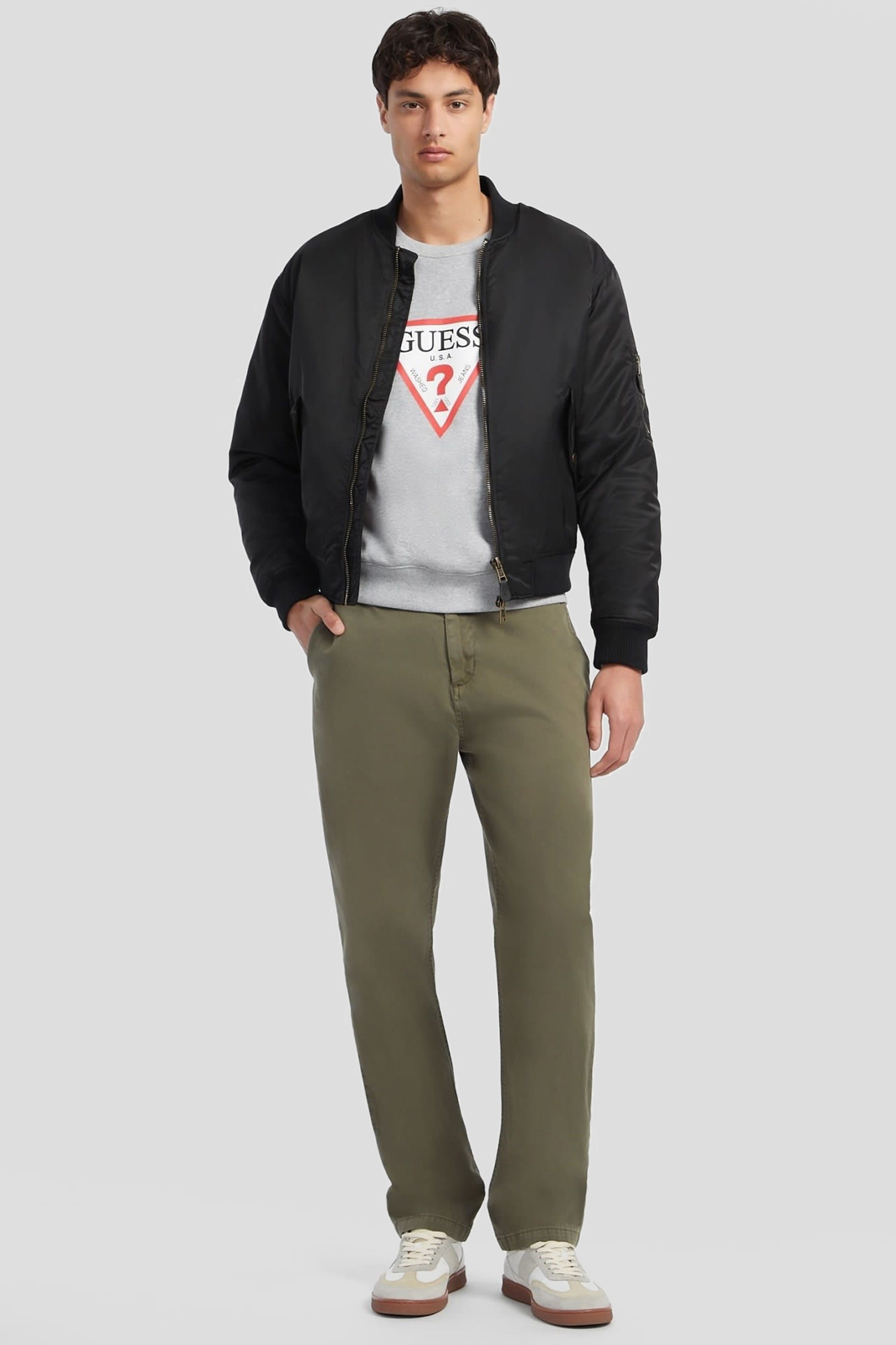 Мужской черный бомбер Guess Jeans M4YL01.WG932;JBLK