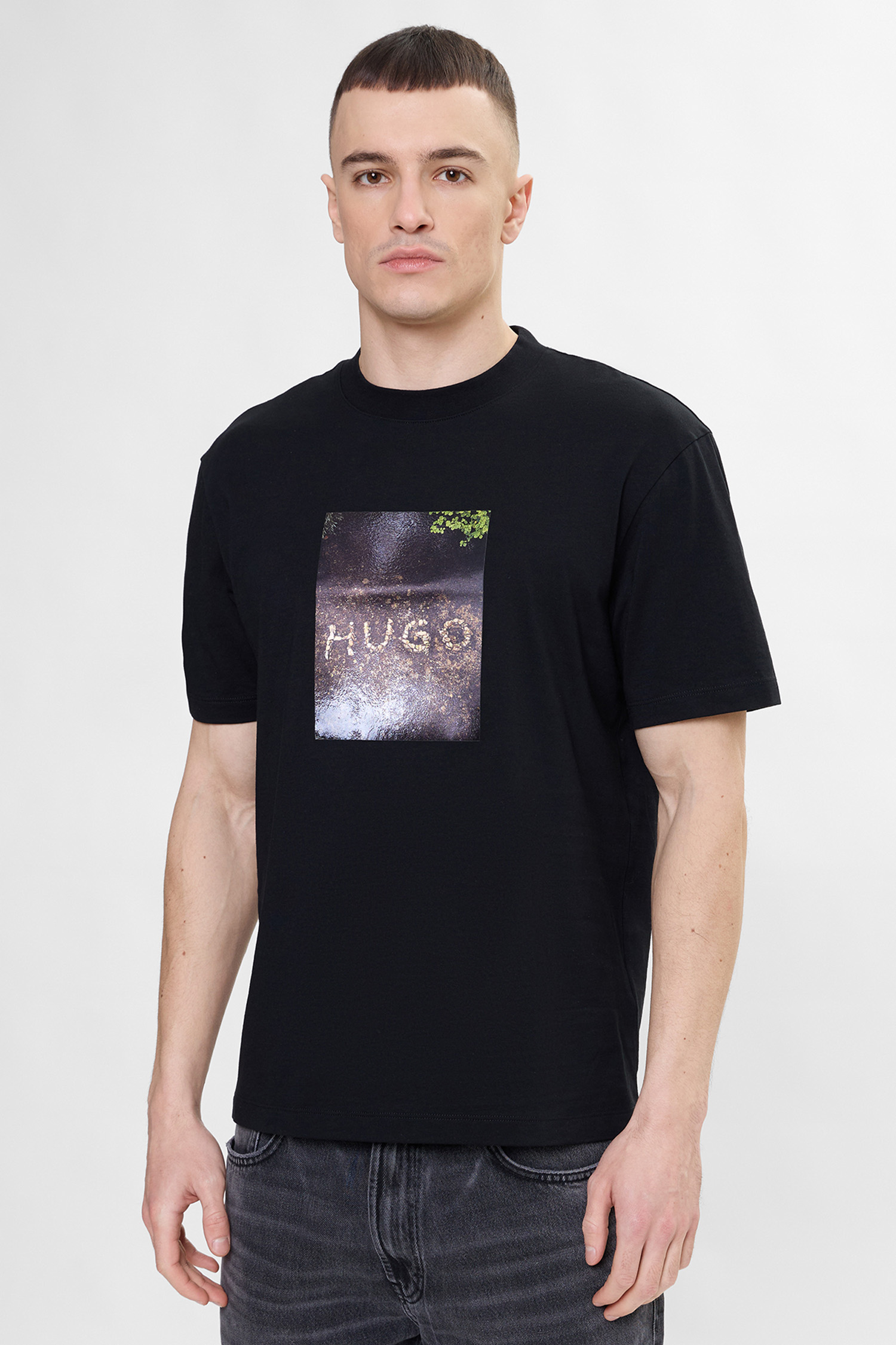 Чоловіча чорна футболка HUGO 50554319;001