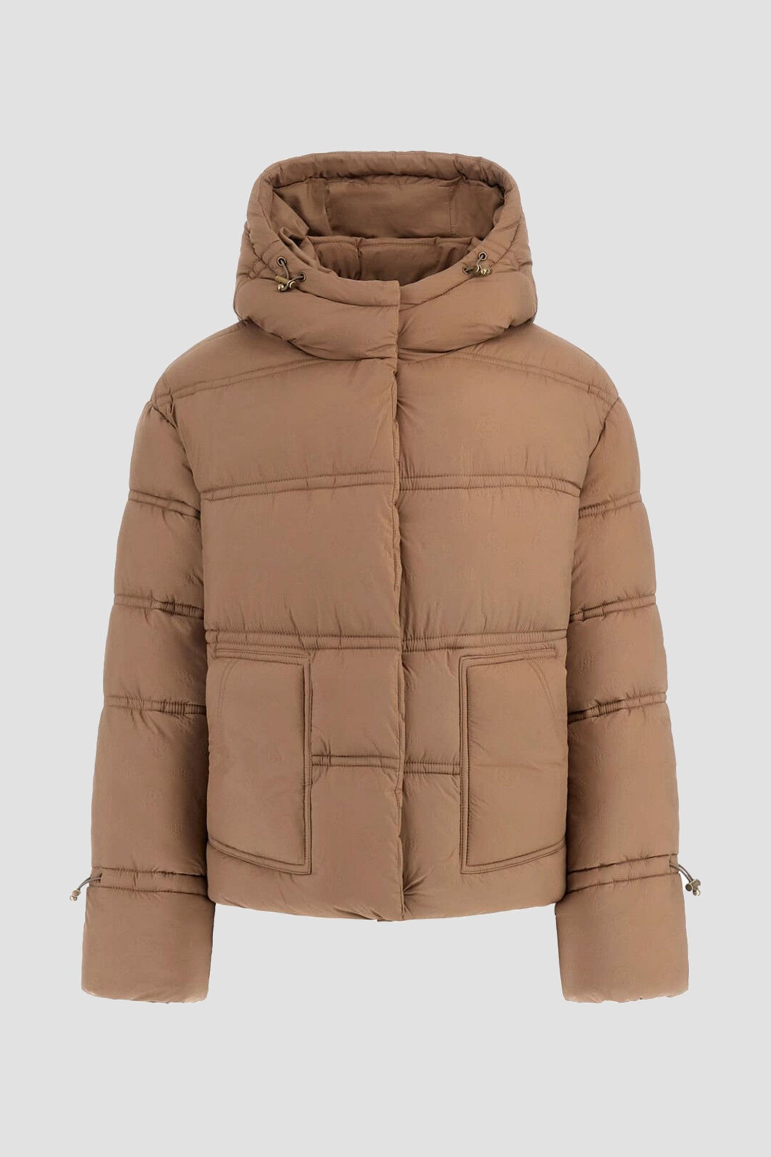 Жіноча бежева куртка з візерунком Guess W5BL43.W2902;FN8J