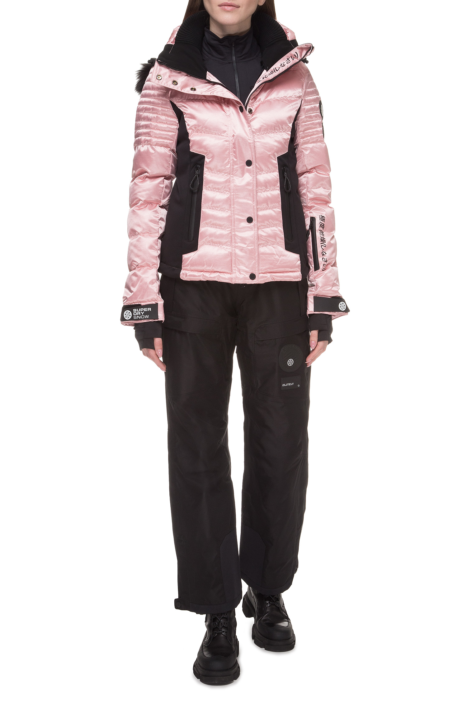 Женская розовая лыжная куртка с принтом Luxe Snow SuperDry GS1012SR;G6F
