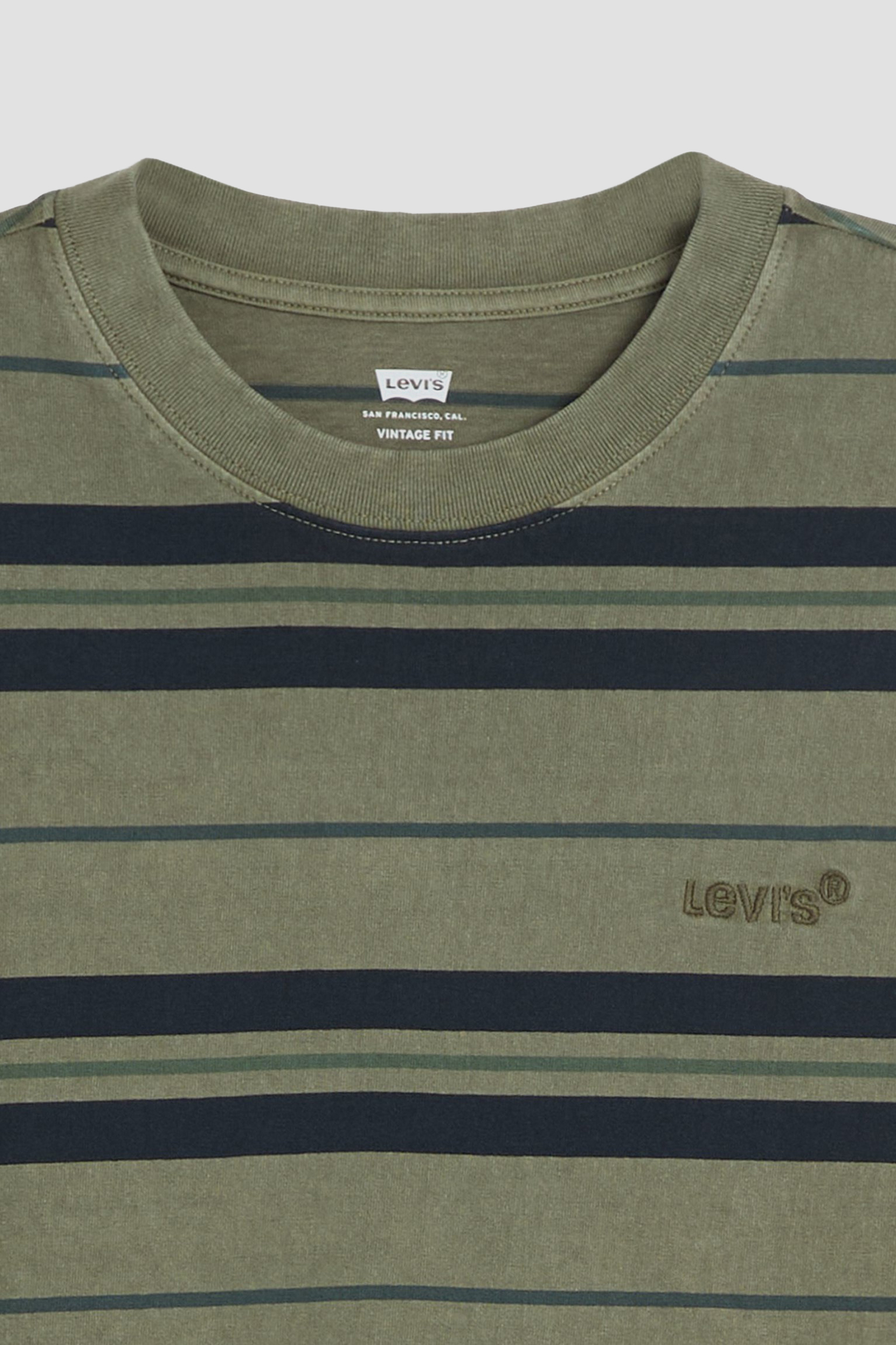 Мужская зеленая футболка в полоску Levi’s® A0637;0143