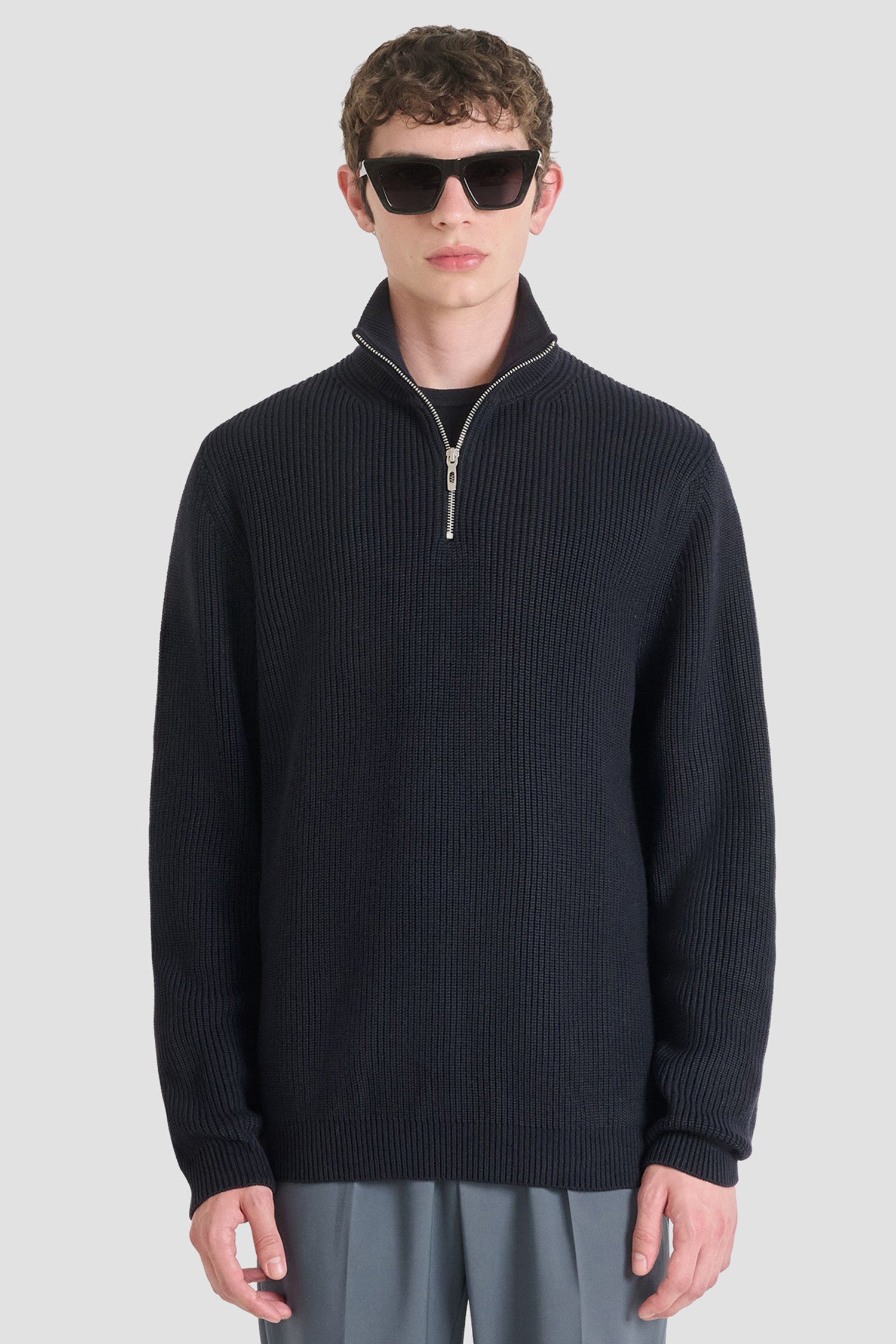 Мужская темно-синяя кофта Antony Morato MMSW01555.YA500083;7073