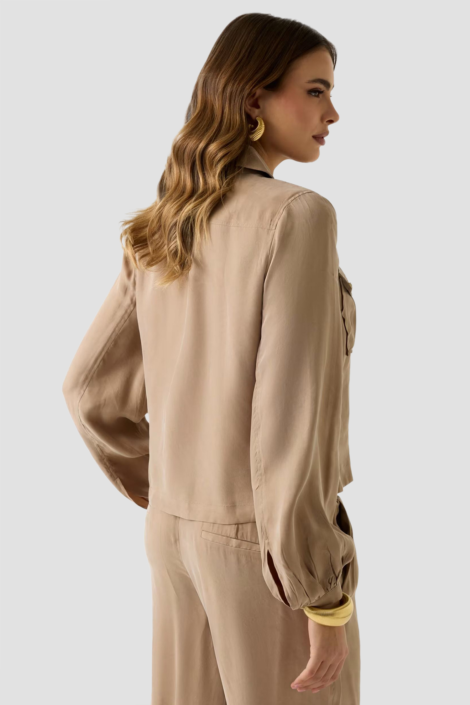 Жіноча бежева сорочка Guess W6GH22.W1789;G1DQ