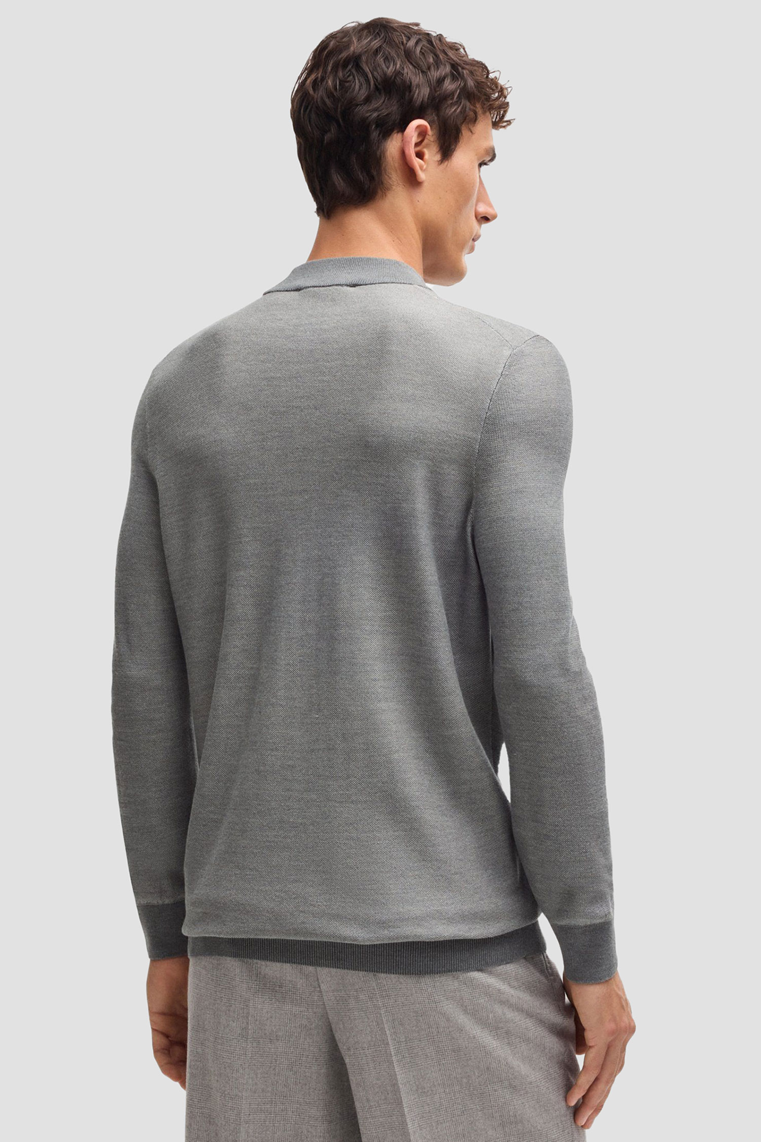 Мужской серый шелковый гольф BOSS 50526659;030