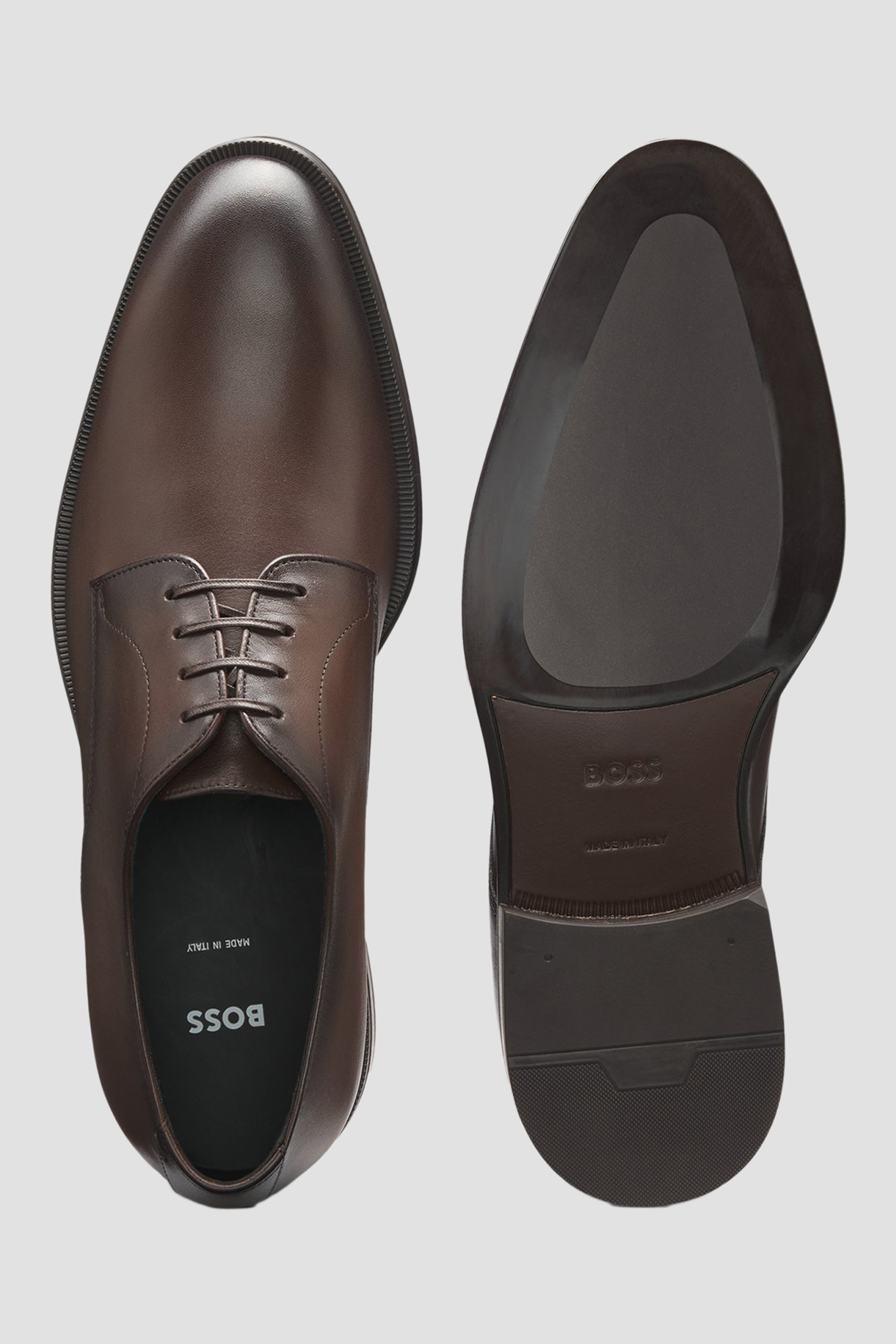 Мужские коричневые кожаные дерби BOSS 50536535;201