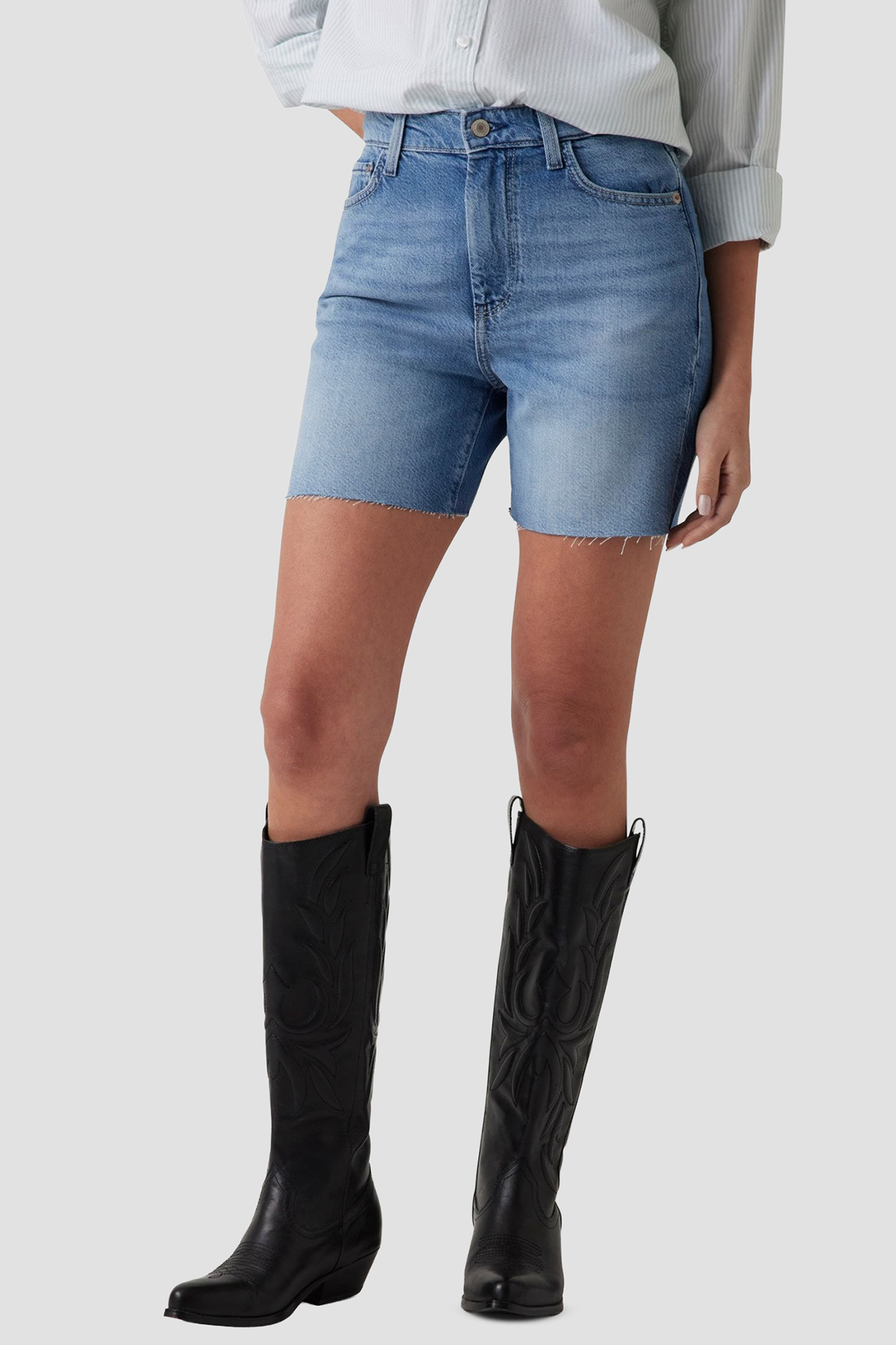 Женские синие джинсовые шорты Guess W5GD47.D5B9A;RF0W