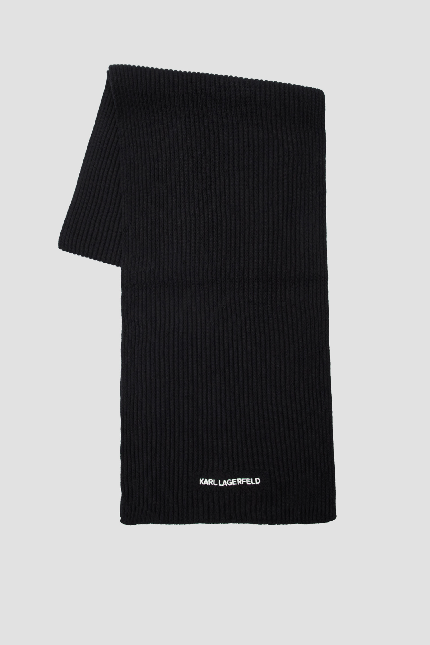 Мужской черный шерстяной шарф Karl Lagerfeld 544305.805000;990