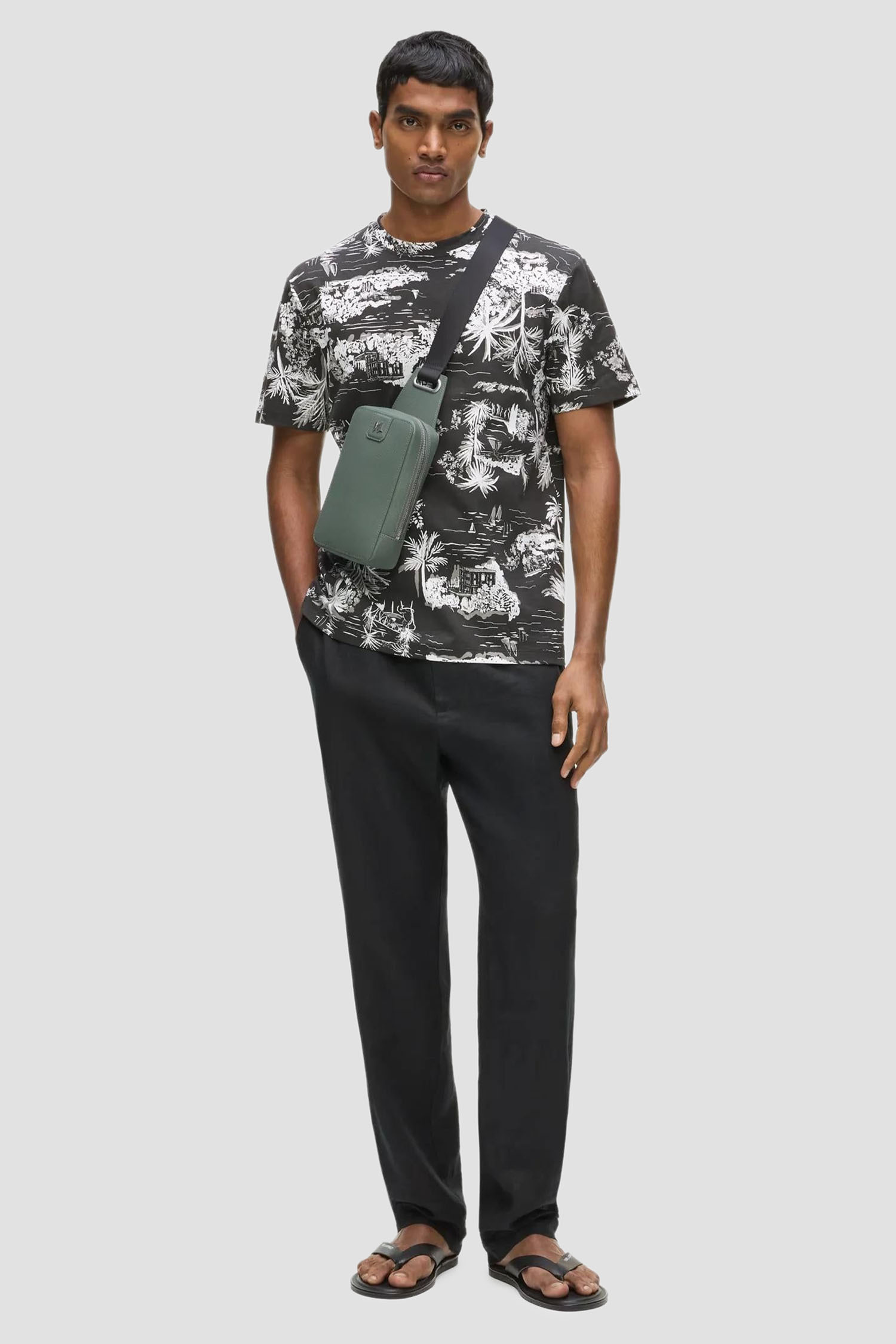 Чоловіча оливкова шкіряна сумка Karl Lagerfeld A3M30158;2FJ