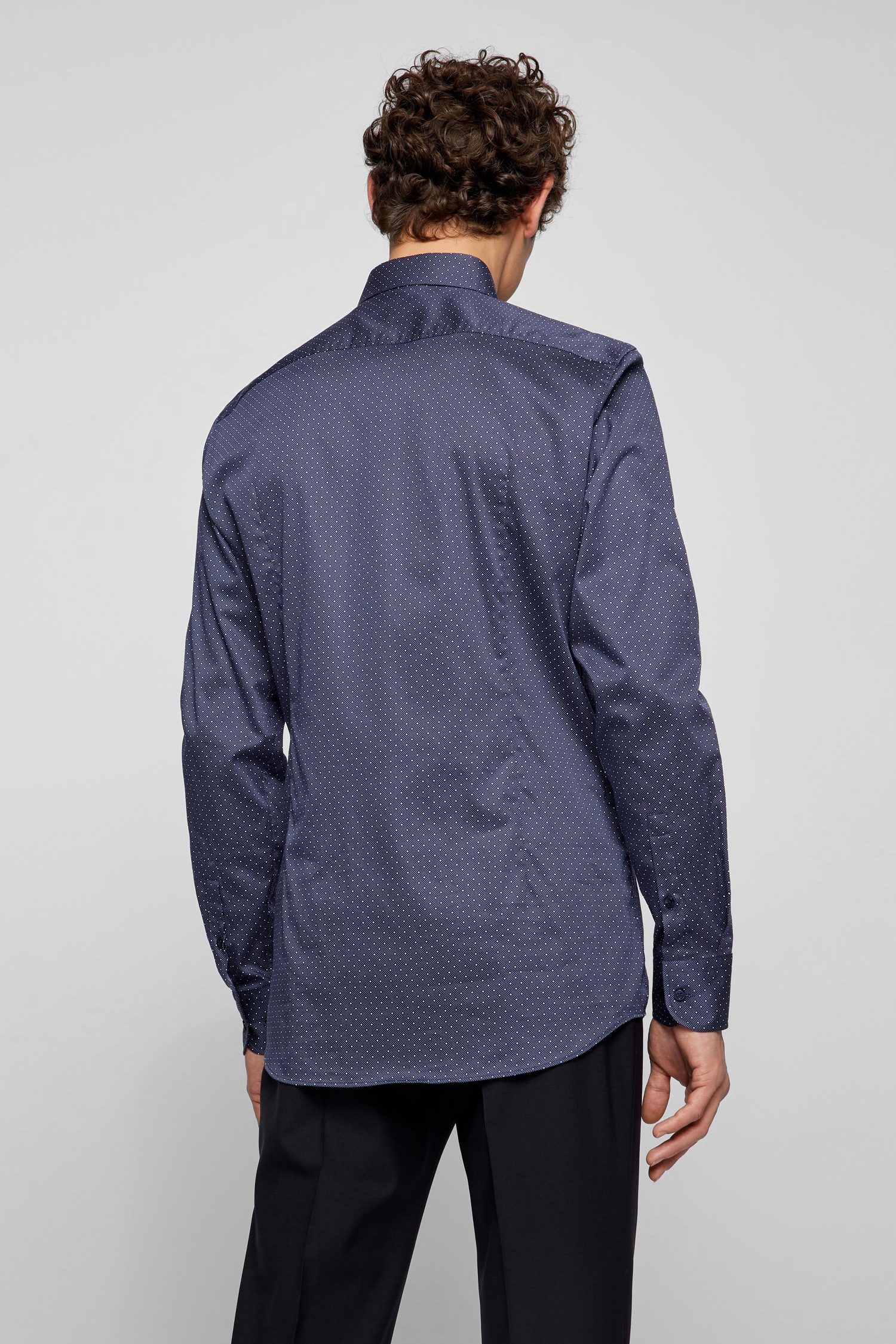 Мужская темно-синяя рубашка BOSS 50469711;404