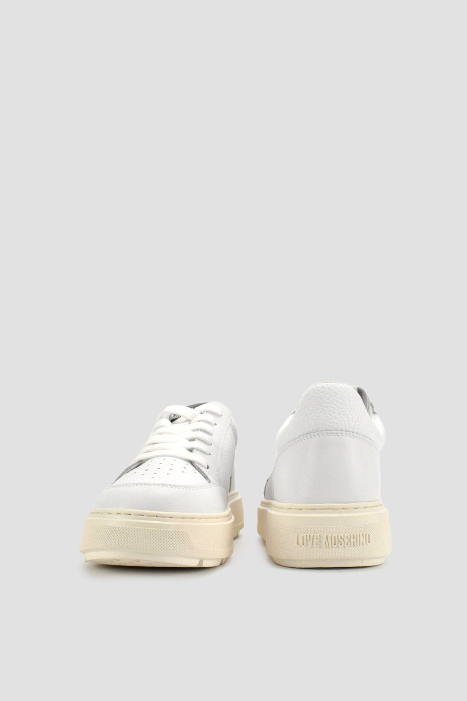 Женские белые кожаные кроссовки Moschino JA15224G1I.JCA;10A