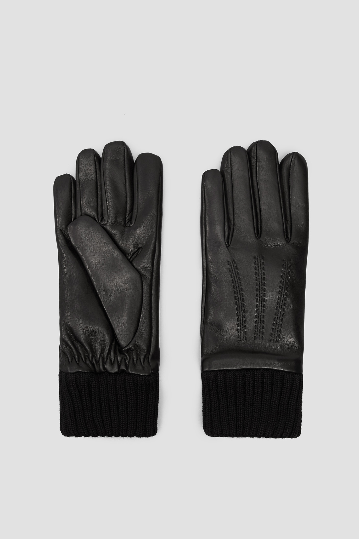 Чорні шкіряні рукавички для хлопців Baldinini G2B105NAPP;0000