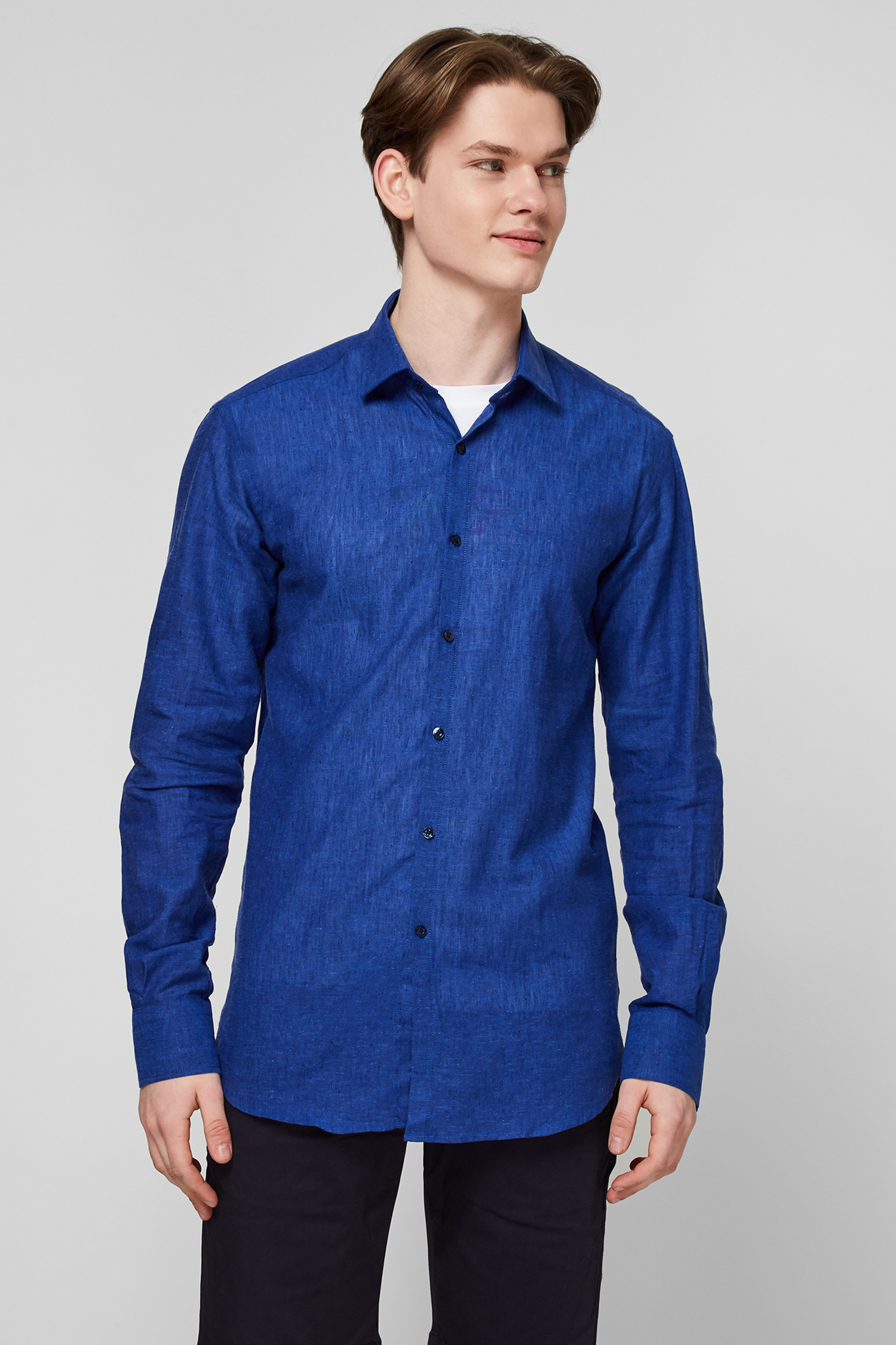Синя лляна сорочка для хлопців Karl Lagerfeld 511628.605003;660
