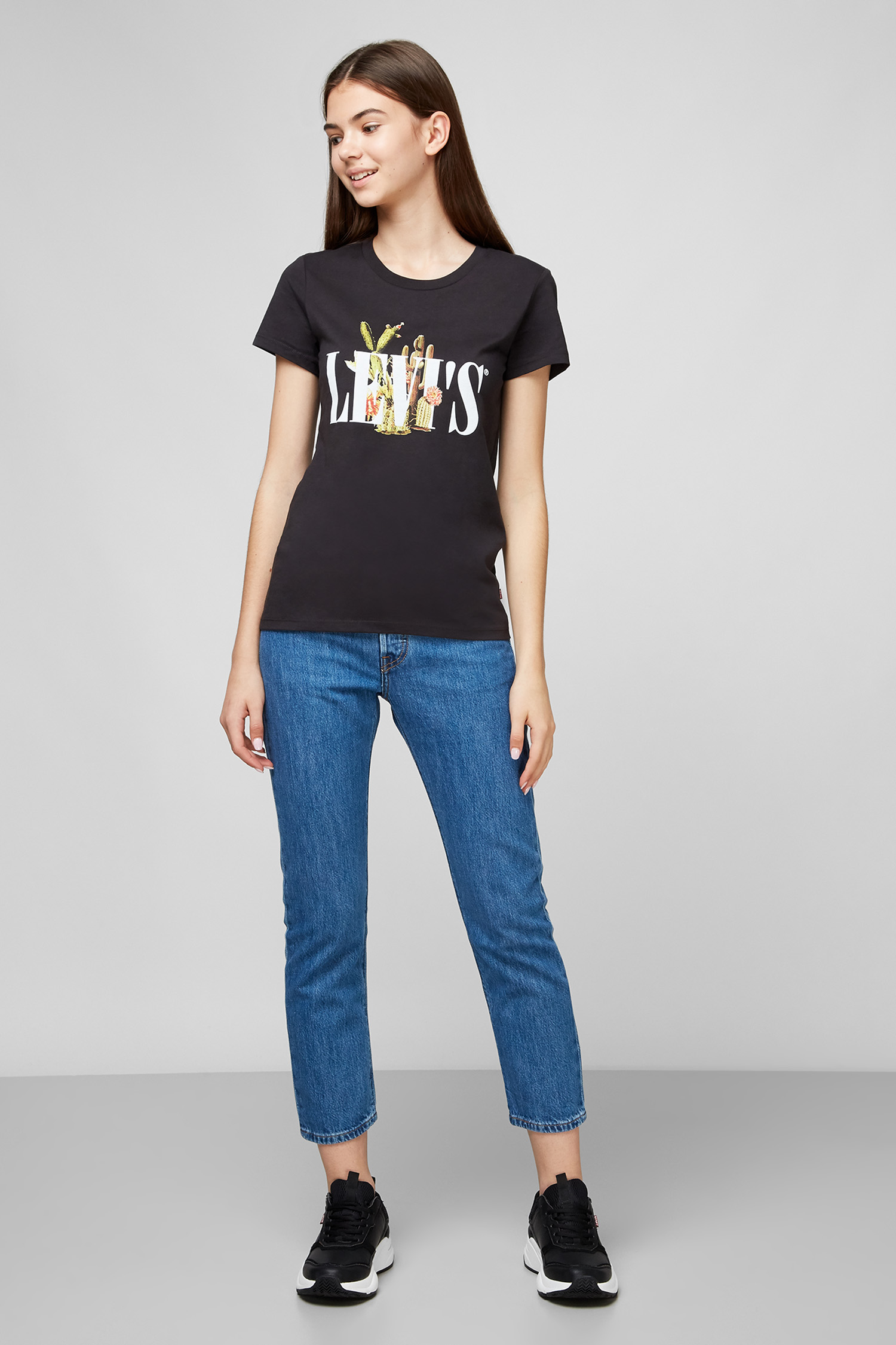 Темно-серая футболка для девушек Levi’s® 17369;1057