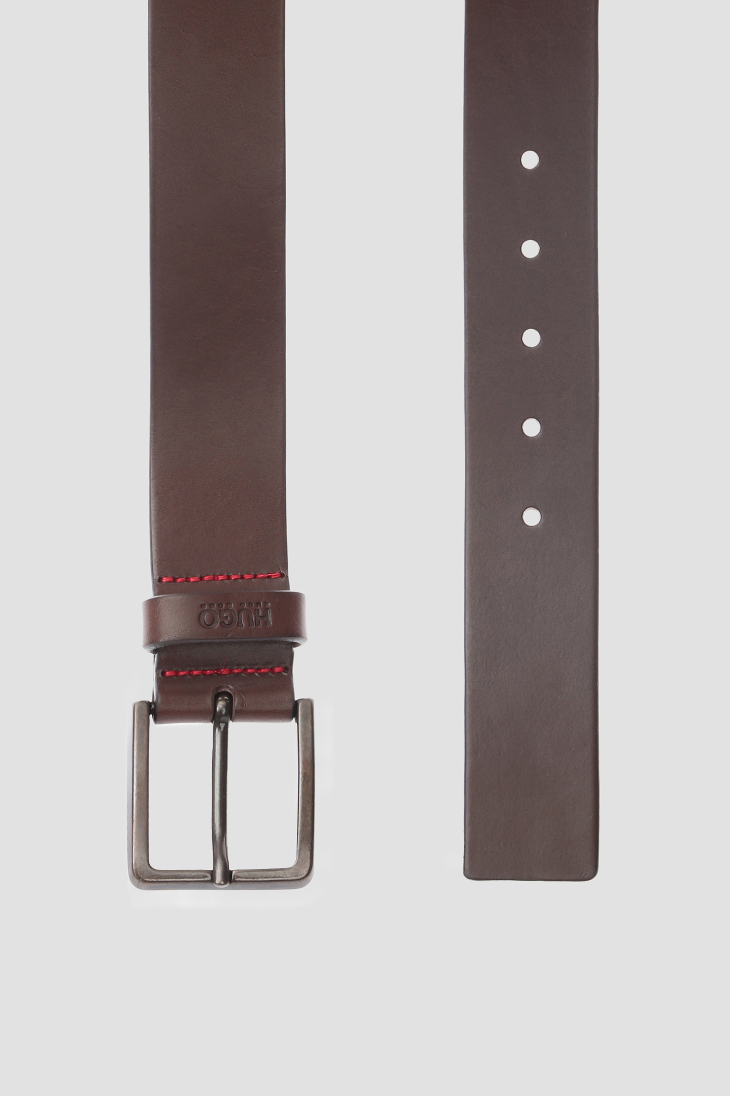 Мужской коричневый кожаный ремень HUGO 50385358;202