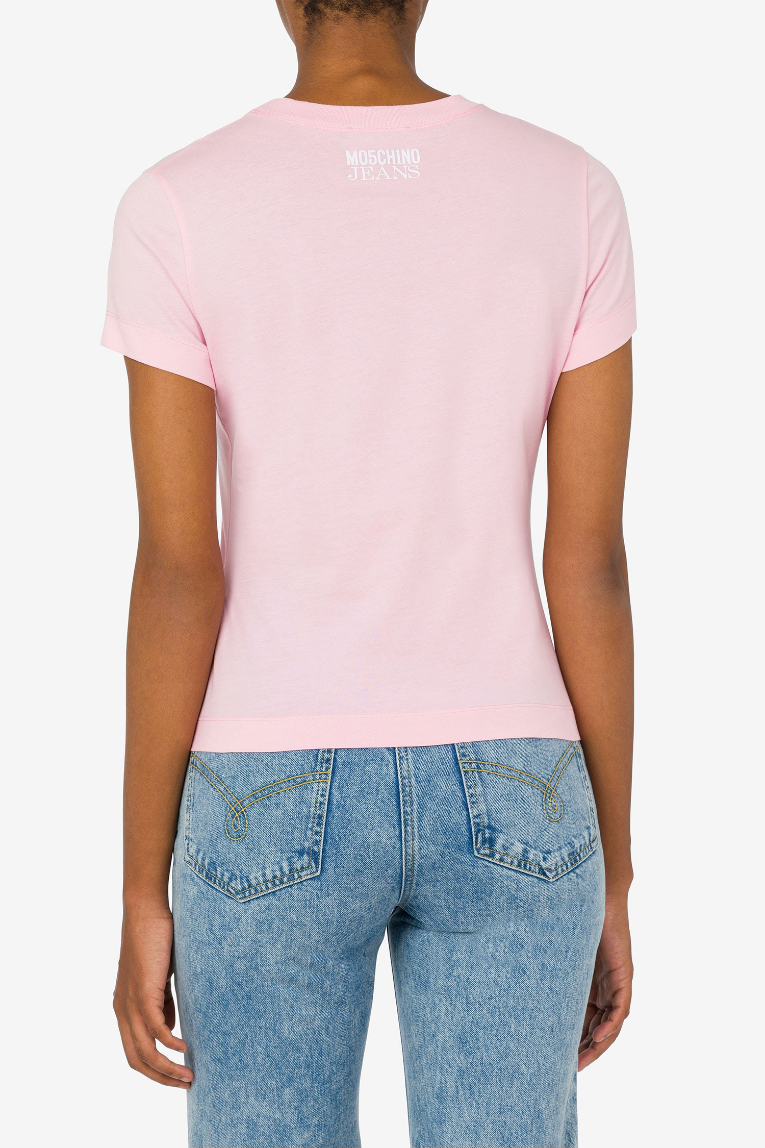 Женская розовая футболка Moschino A0711.3262;0222