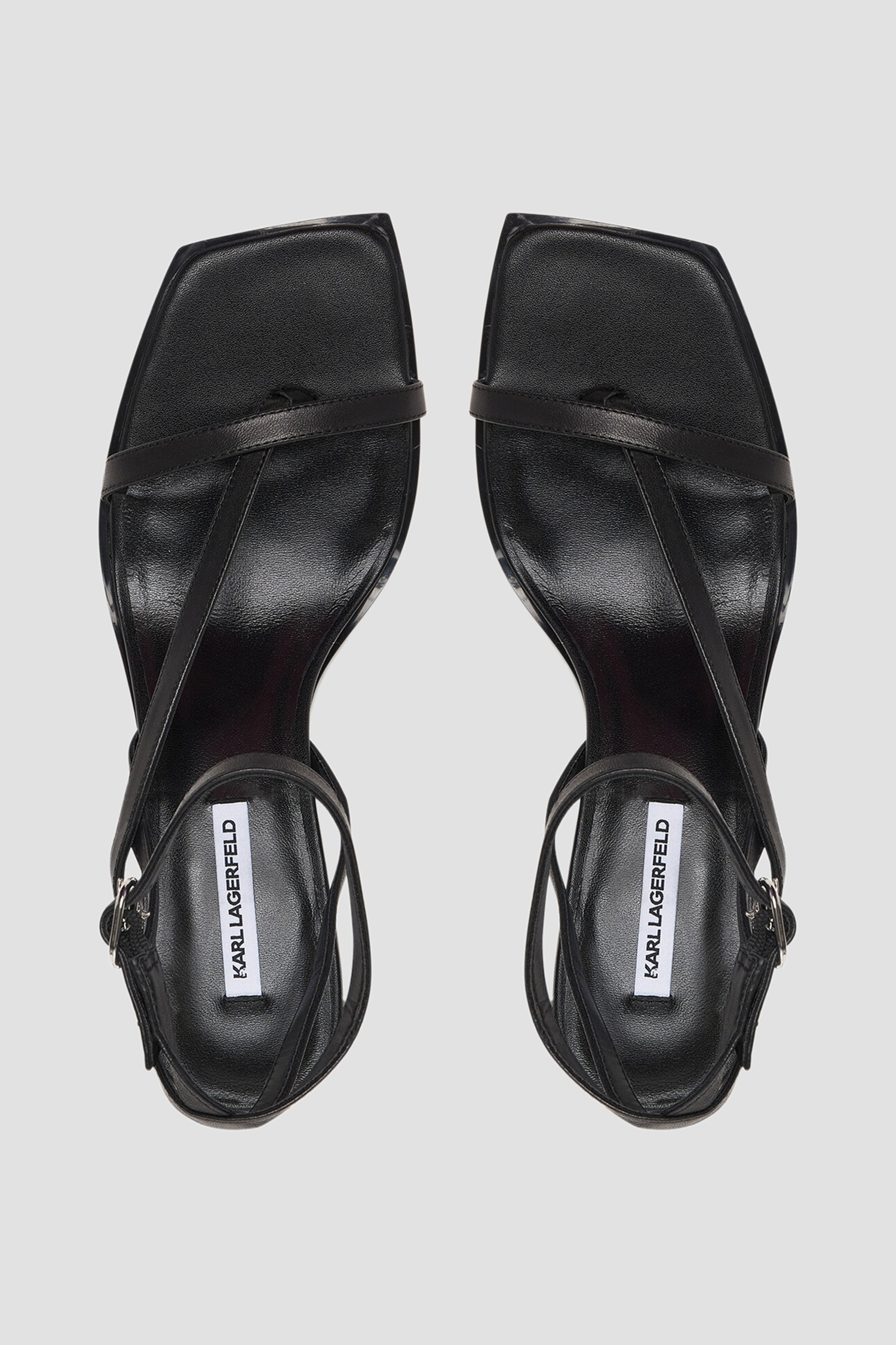 Жіночі чорні шкіряні босоніжки Karl Lagerfeld KL33606;000