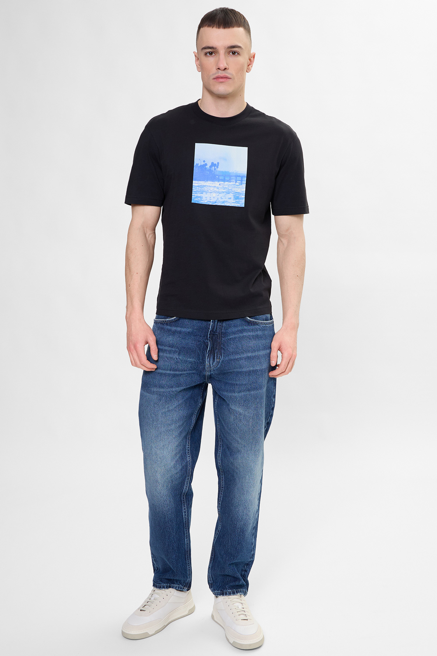 Чоловіча чорна футболка HUGO BLUE 50554369;001