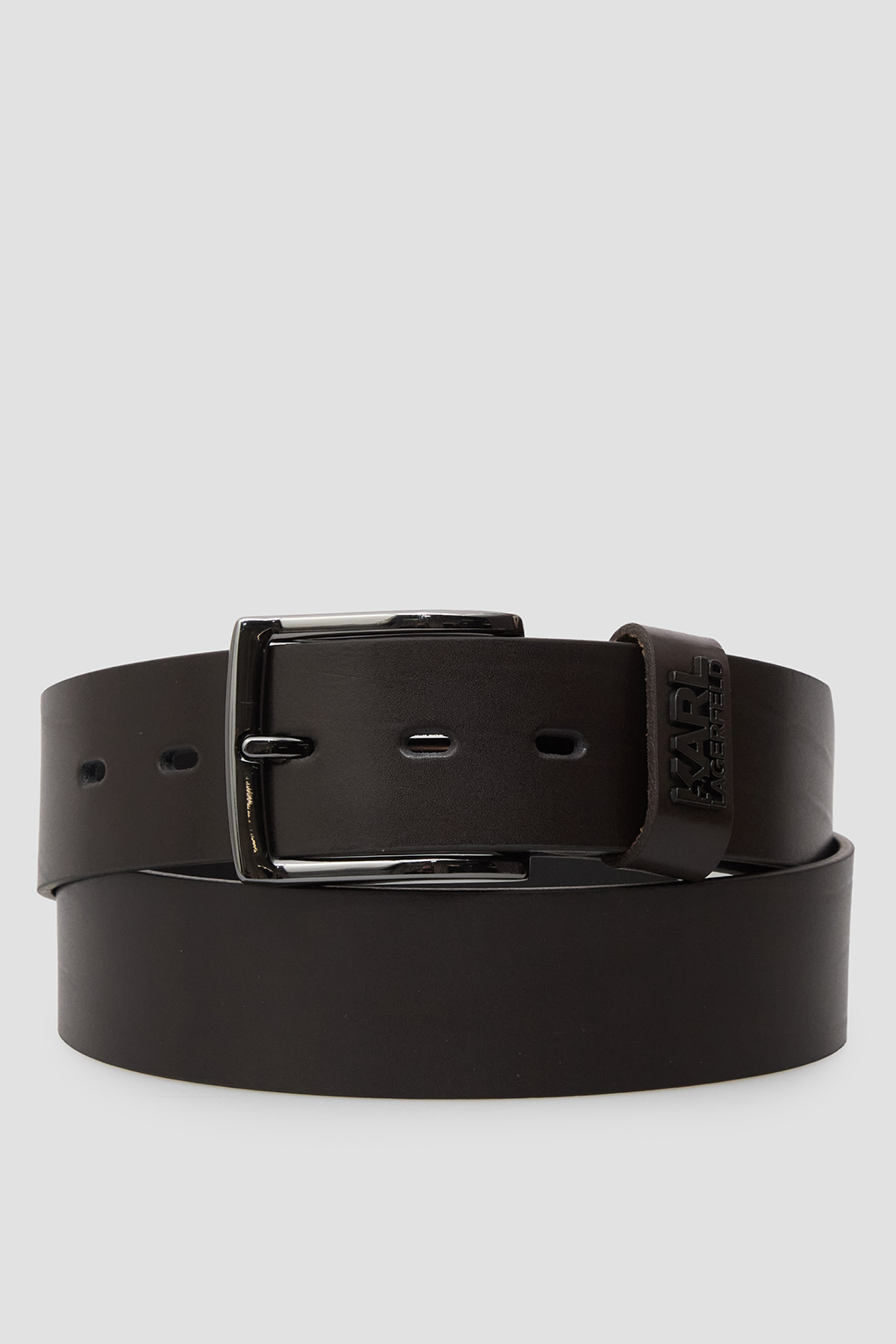 Мужской темно-коричневый кожаный ремень Karl Lagerfeld 561431.815300;490