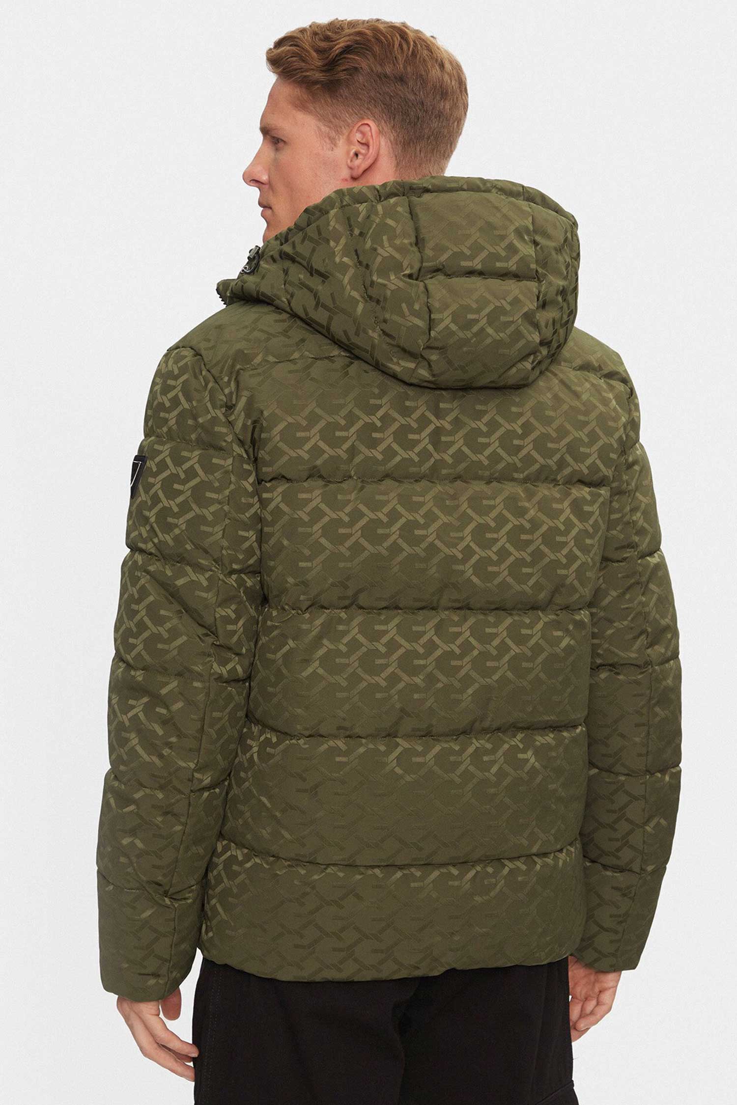 Чоловіча зелена куртка з візерунком Guess M4BL42.WG9L2;F8LA