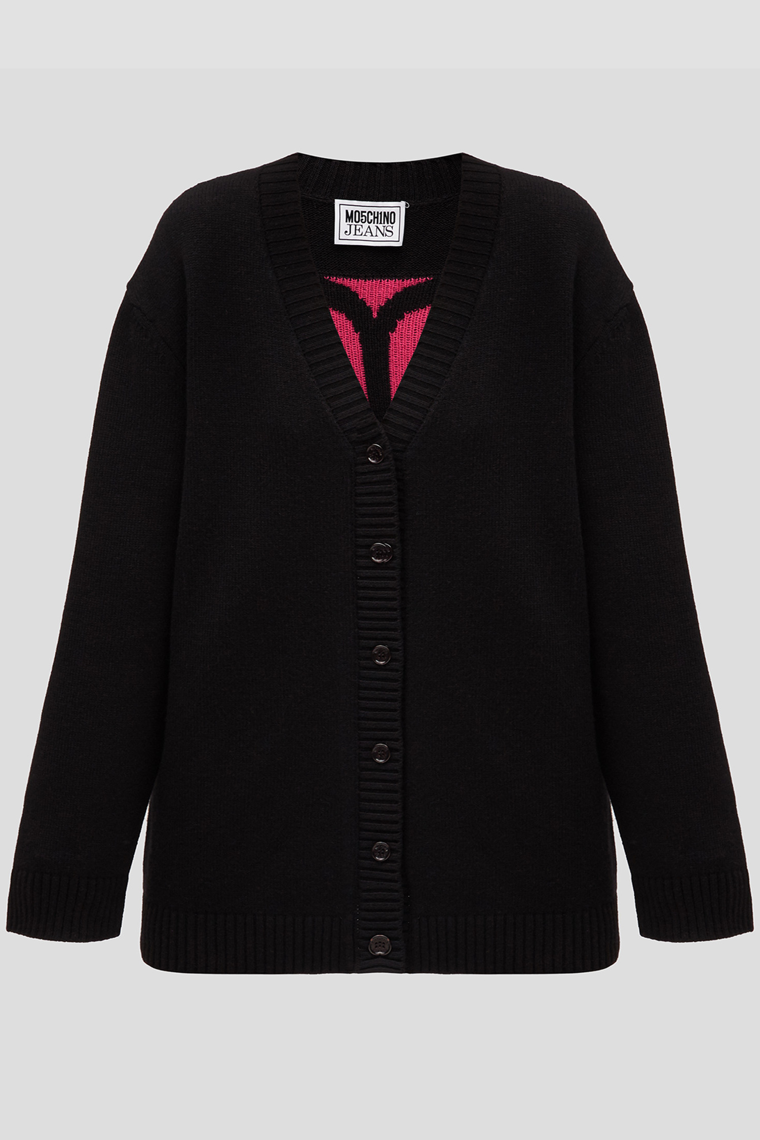 Женский черный шерстяной кардиган Moschino A0928.8706;3555