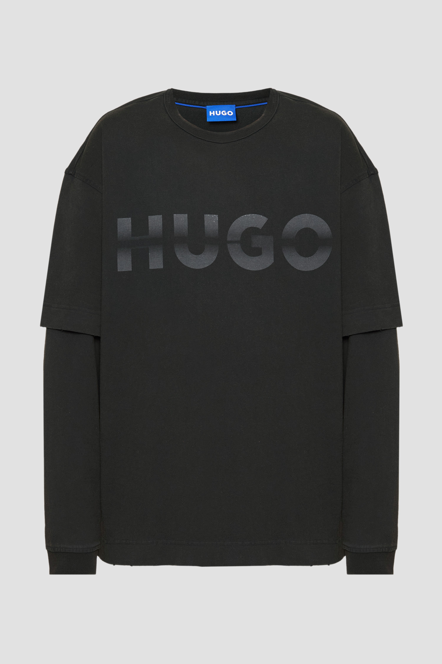 Чоловічий чорний лонгслів HUGO BLUE 50546541;036