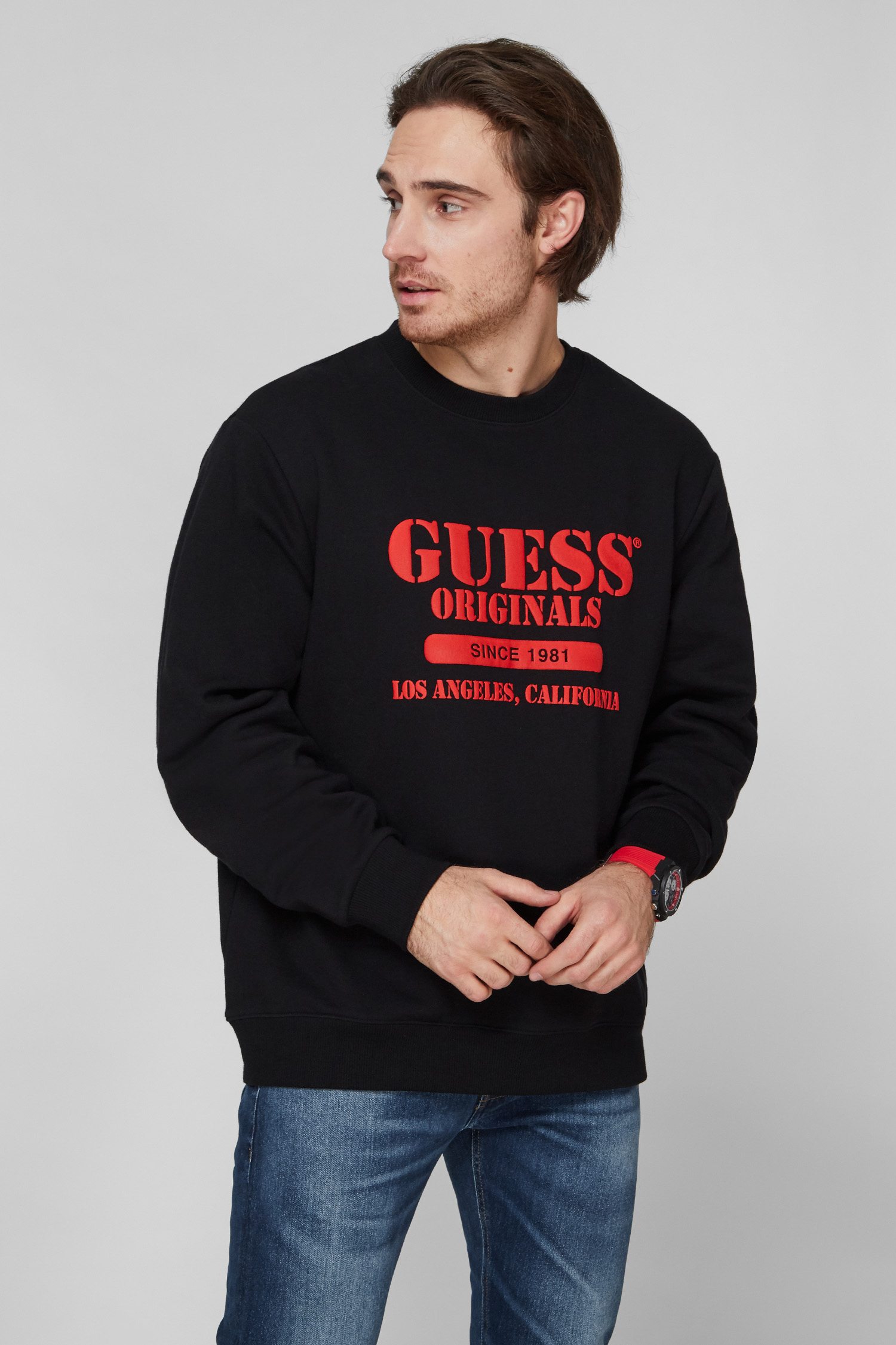 Мужской черный свитшот Guess M1BQ14.KA1B0;JBLK — Ultrashop