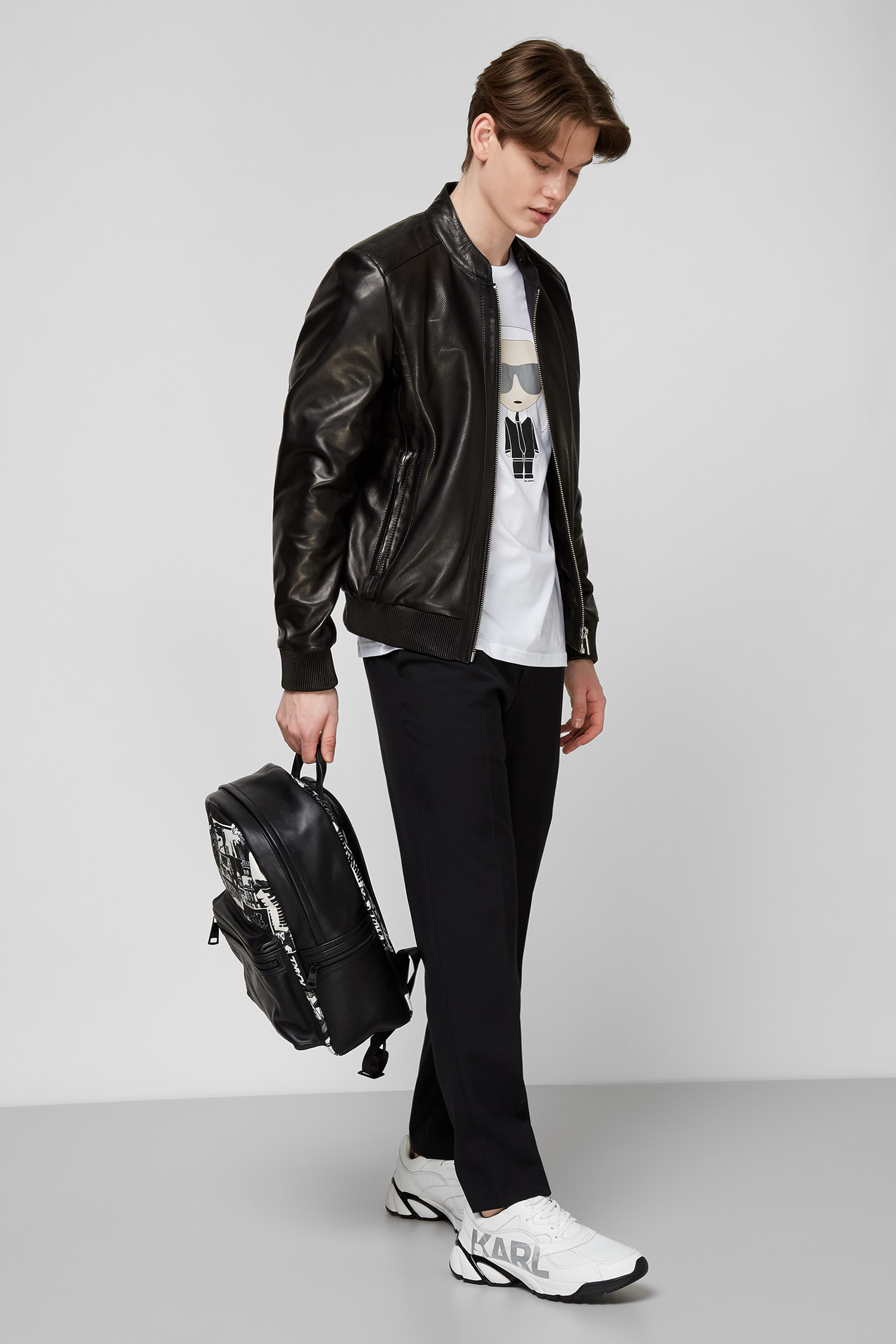 Чорні вовняні брюки для хлопців Karl Lagerfeld 511083.255043;990