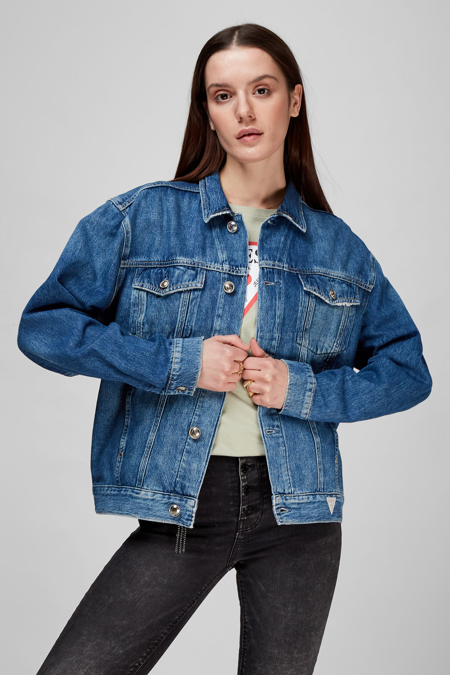 Жіноча блакитна джинсова куртка Guess W2RN16.D3Y0V;RGEL