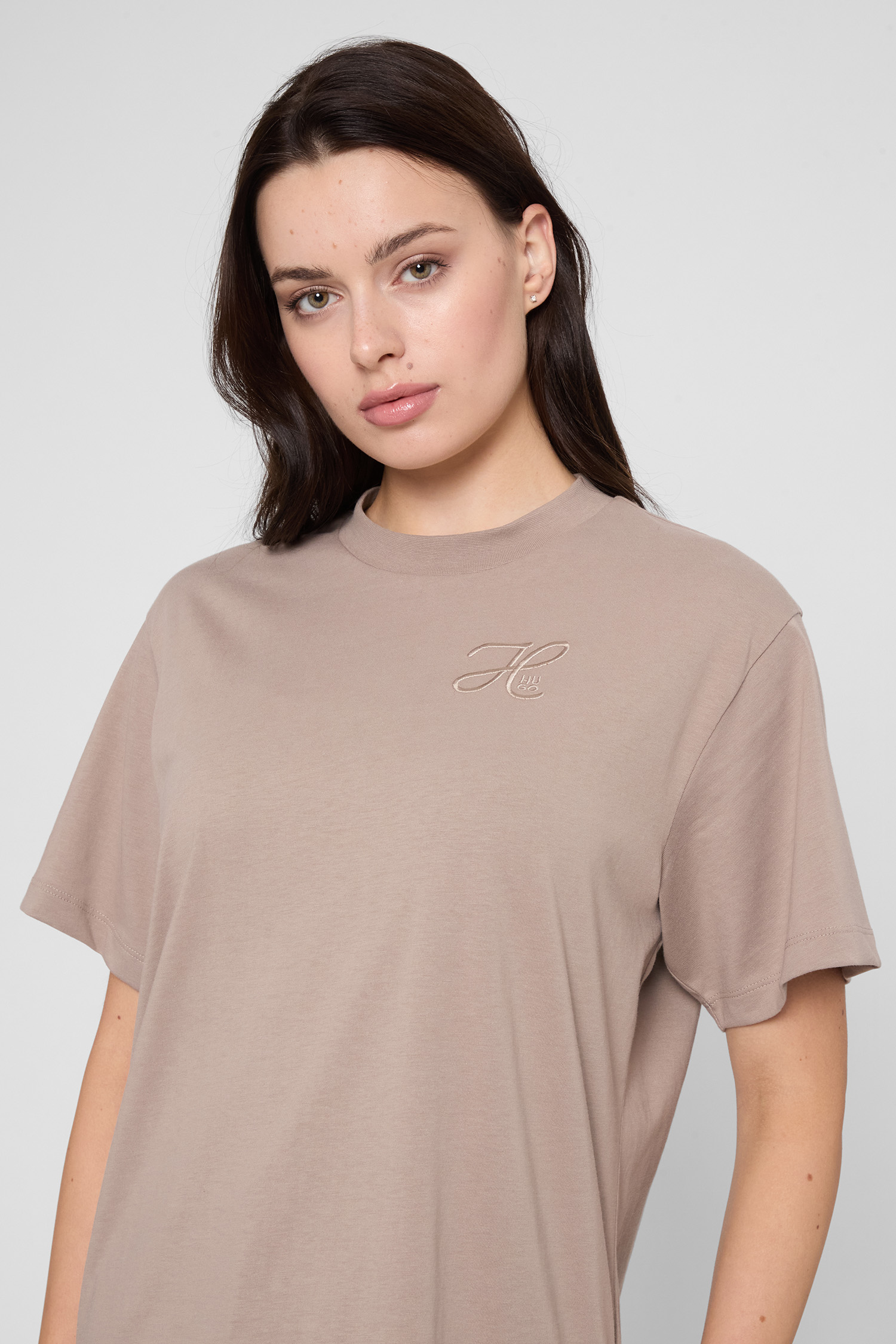 Жіноча бежева футболка HUGO 50550901;273