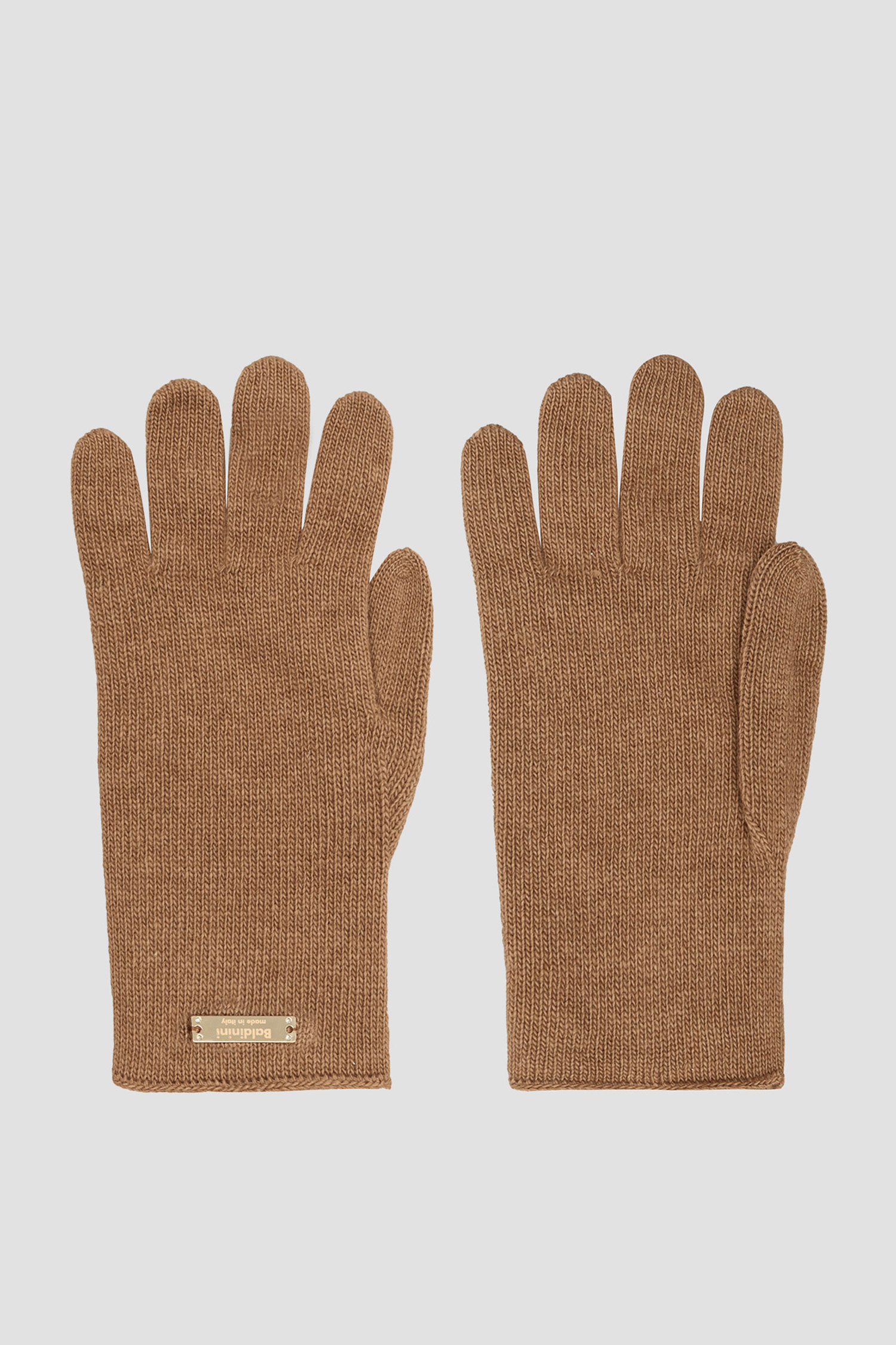 Женские светло-коричневые шерстяные перчатки Baldinini F2B001MSCA;4185