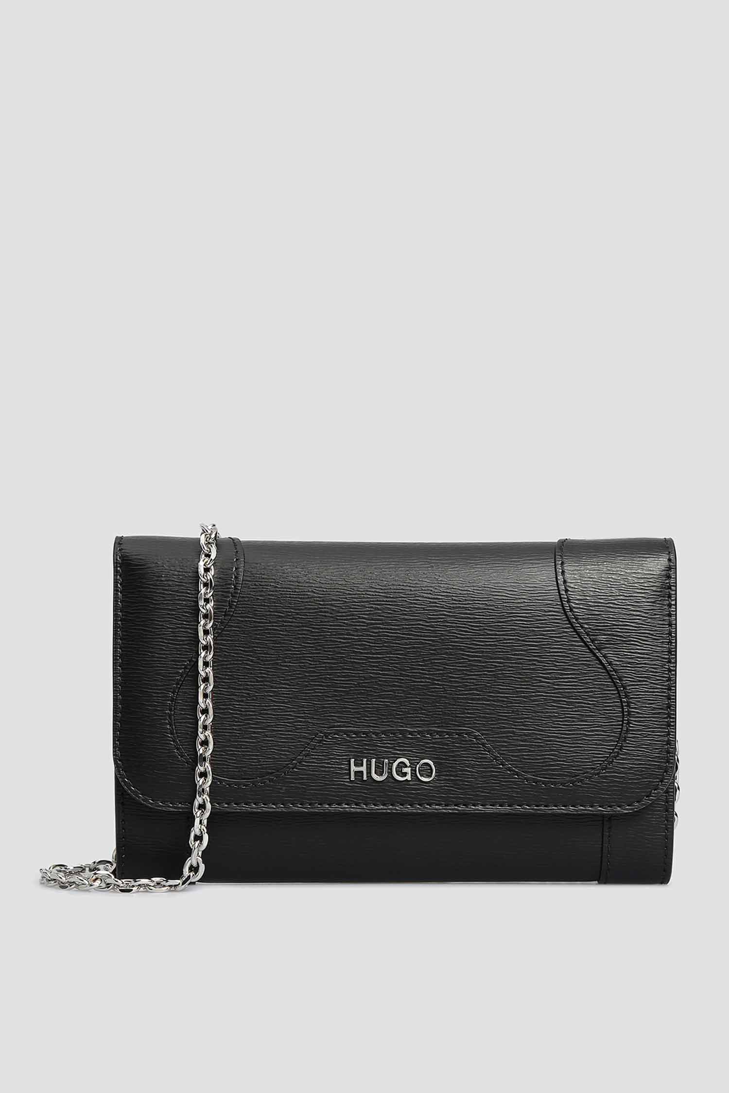 Женский черный кожаный клатч HUGO 50428607;001