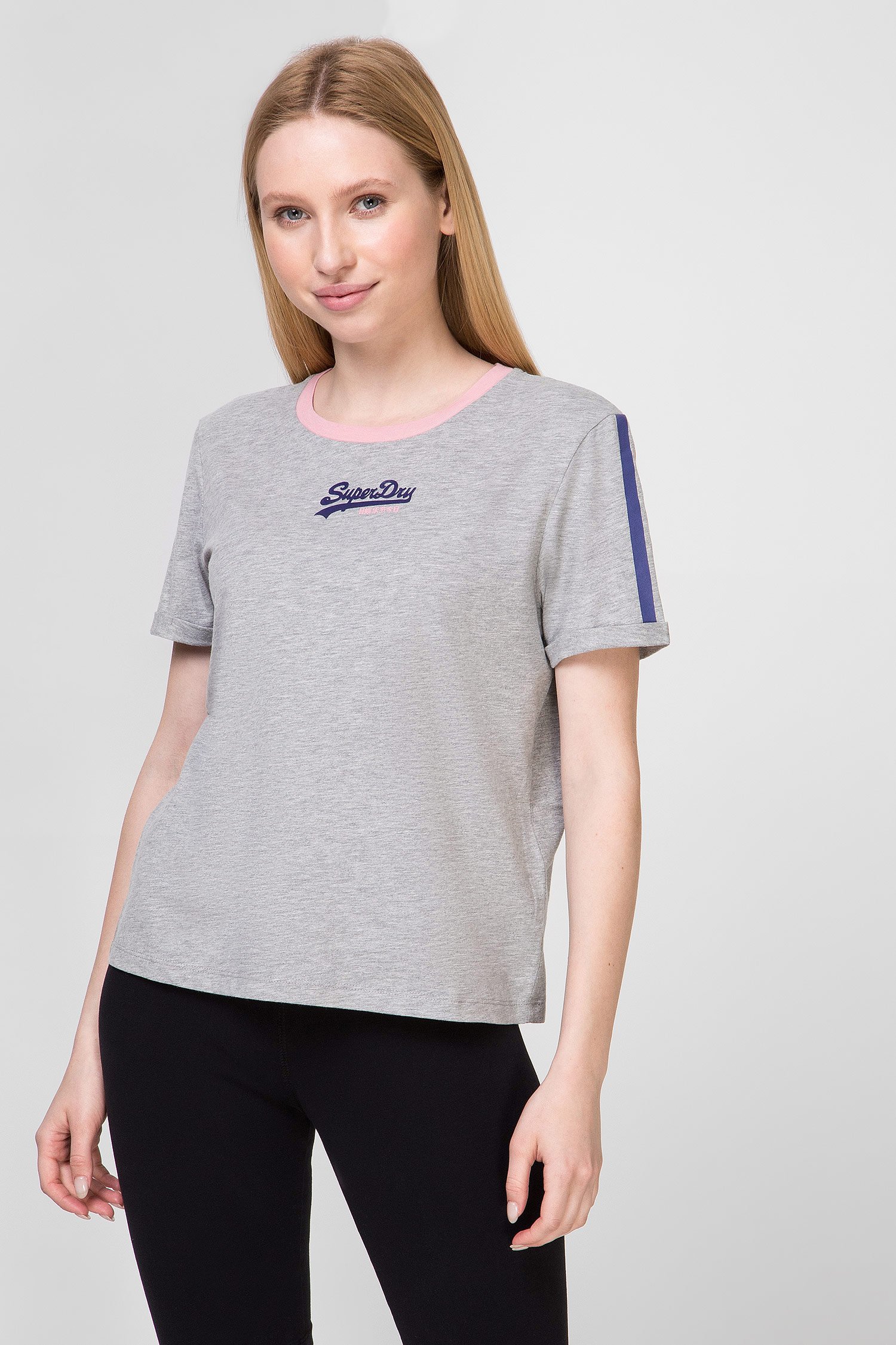 Жіноча сіра футболка SuperDry W1010038A;07Q