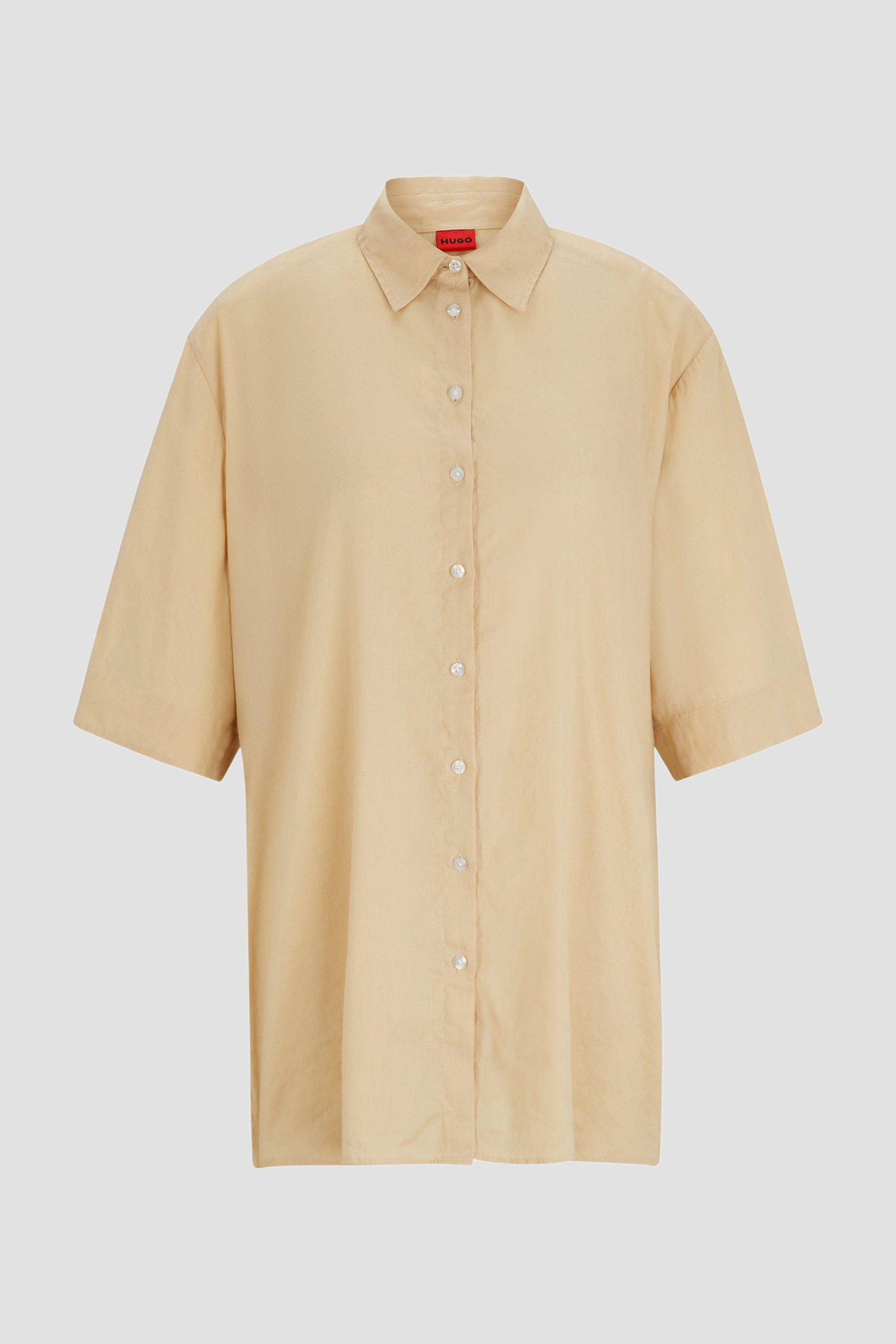 Женская бежевая льняная рубашка HUGO 50515276;291
