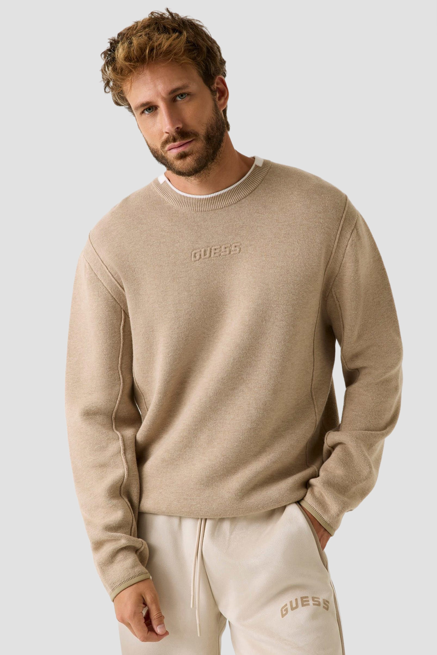 Чоловічий бежевий джемпер Guess Z5BQ19.Z0960;G9D0