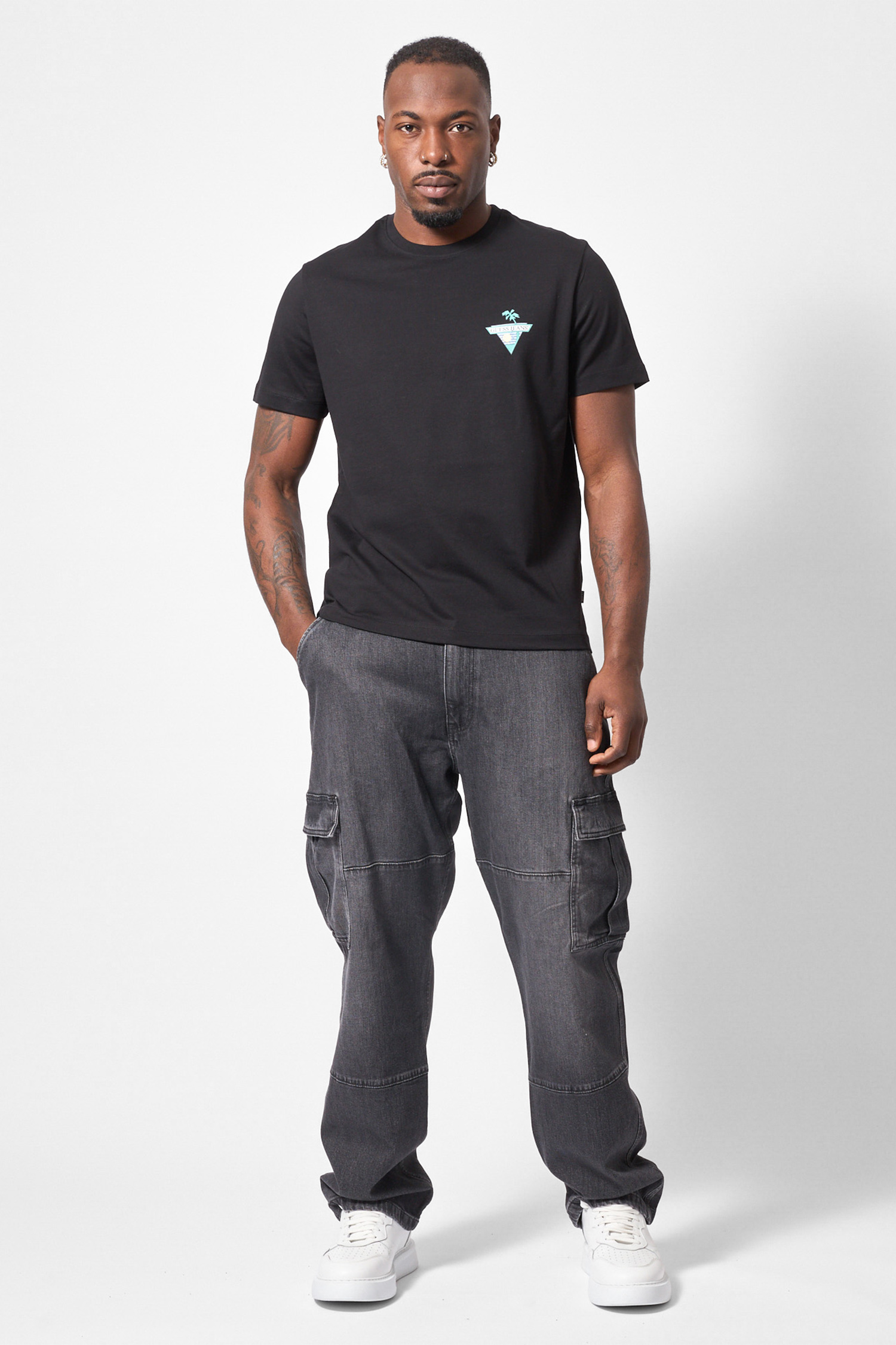 Чоловіча чорна футболка Guess Jeans M5GI55.K8FQ4;JBLK