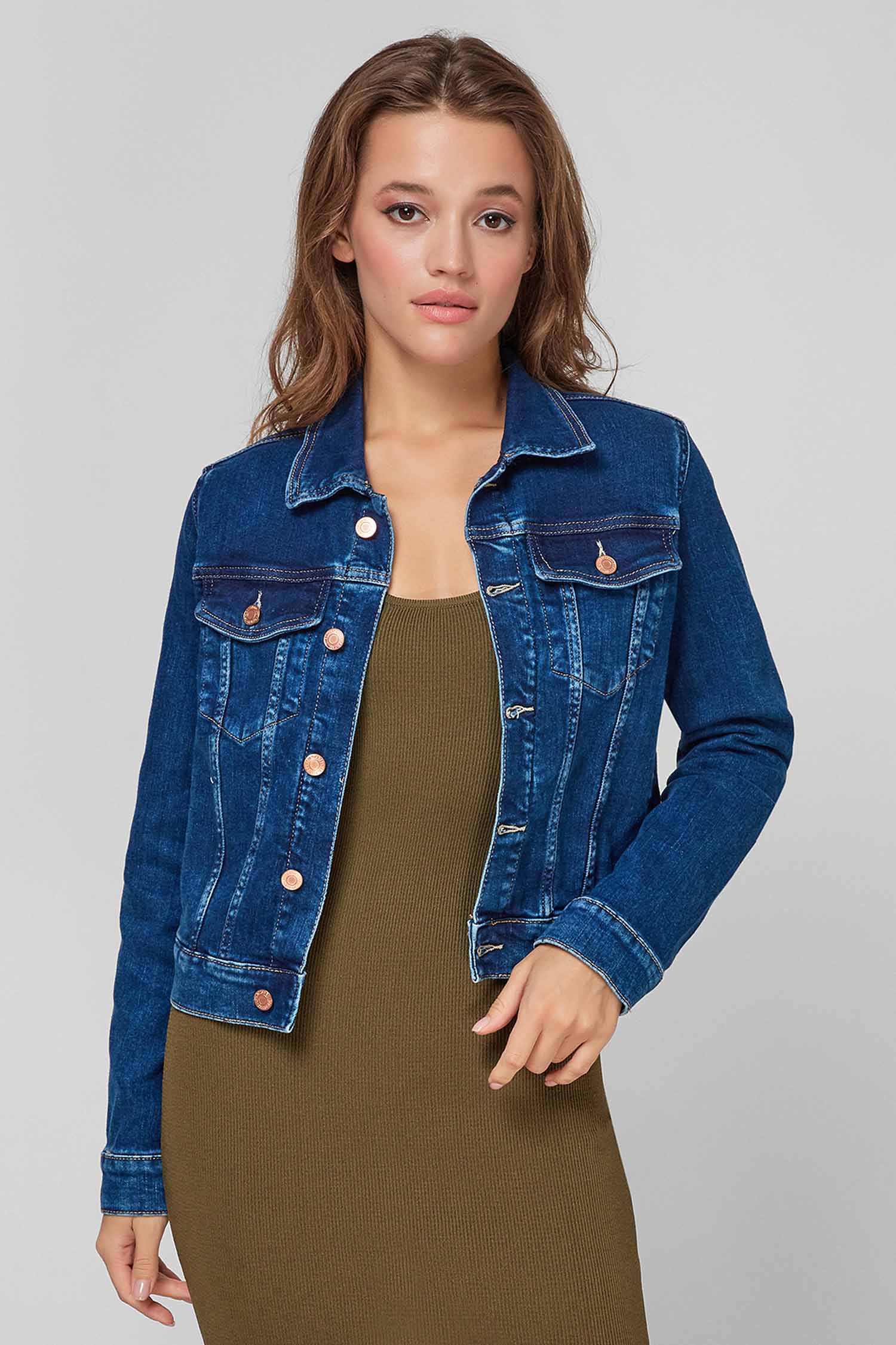 Женская темно-синяя джинсовая куртка Guess W1RN01.D4663;SOCH