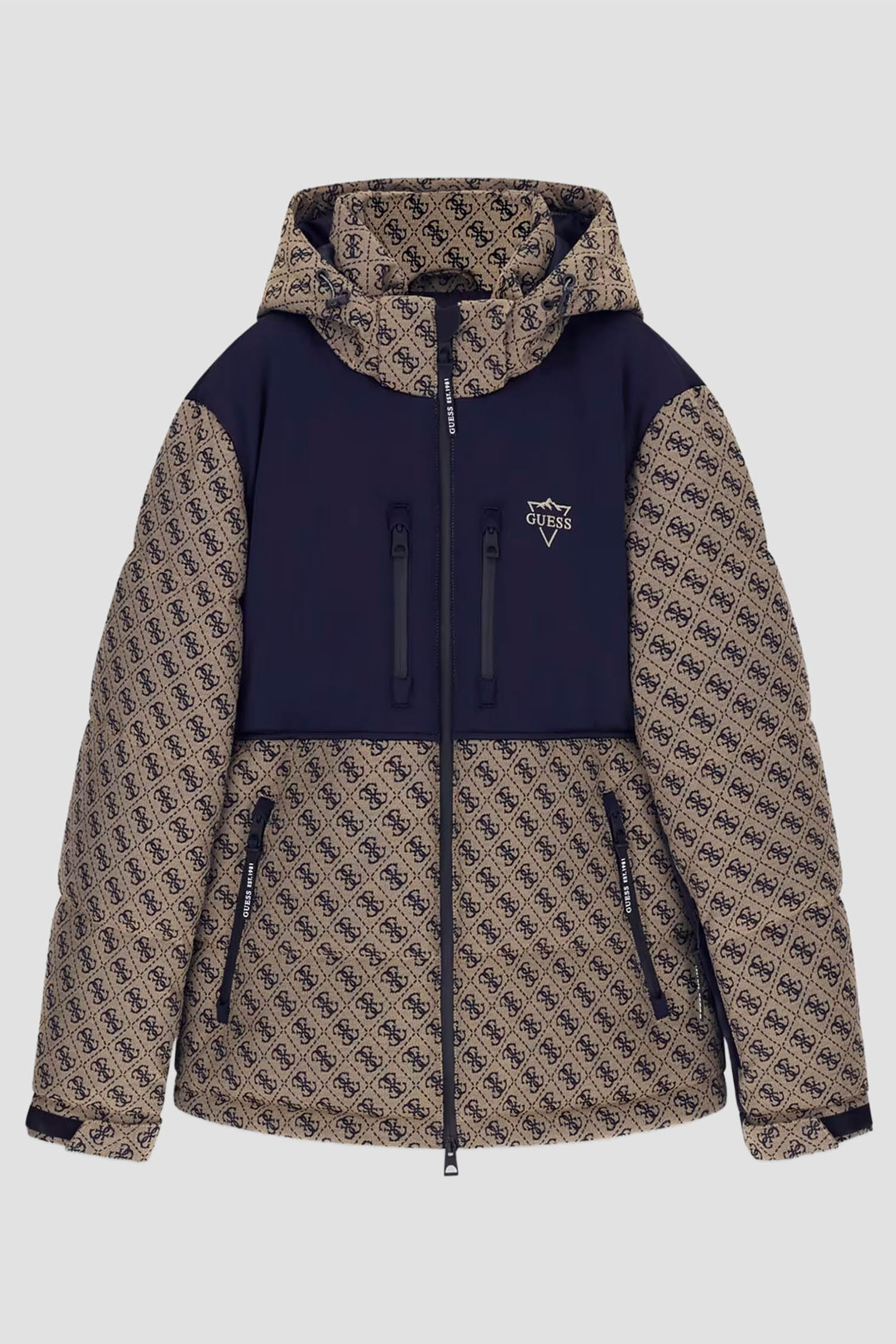 Чоловіча бежева лижна куртка з візерунком Guess M5BL0N.WF182;FN4K