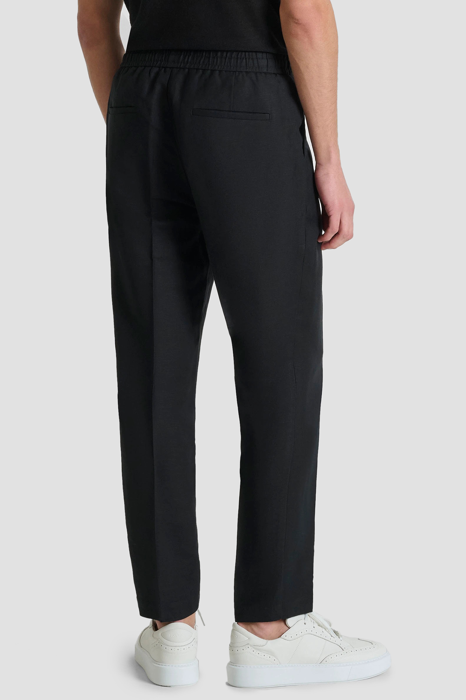 Мужские черные льняные брюки Antony Morato MMTR00790.FA900135;9000