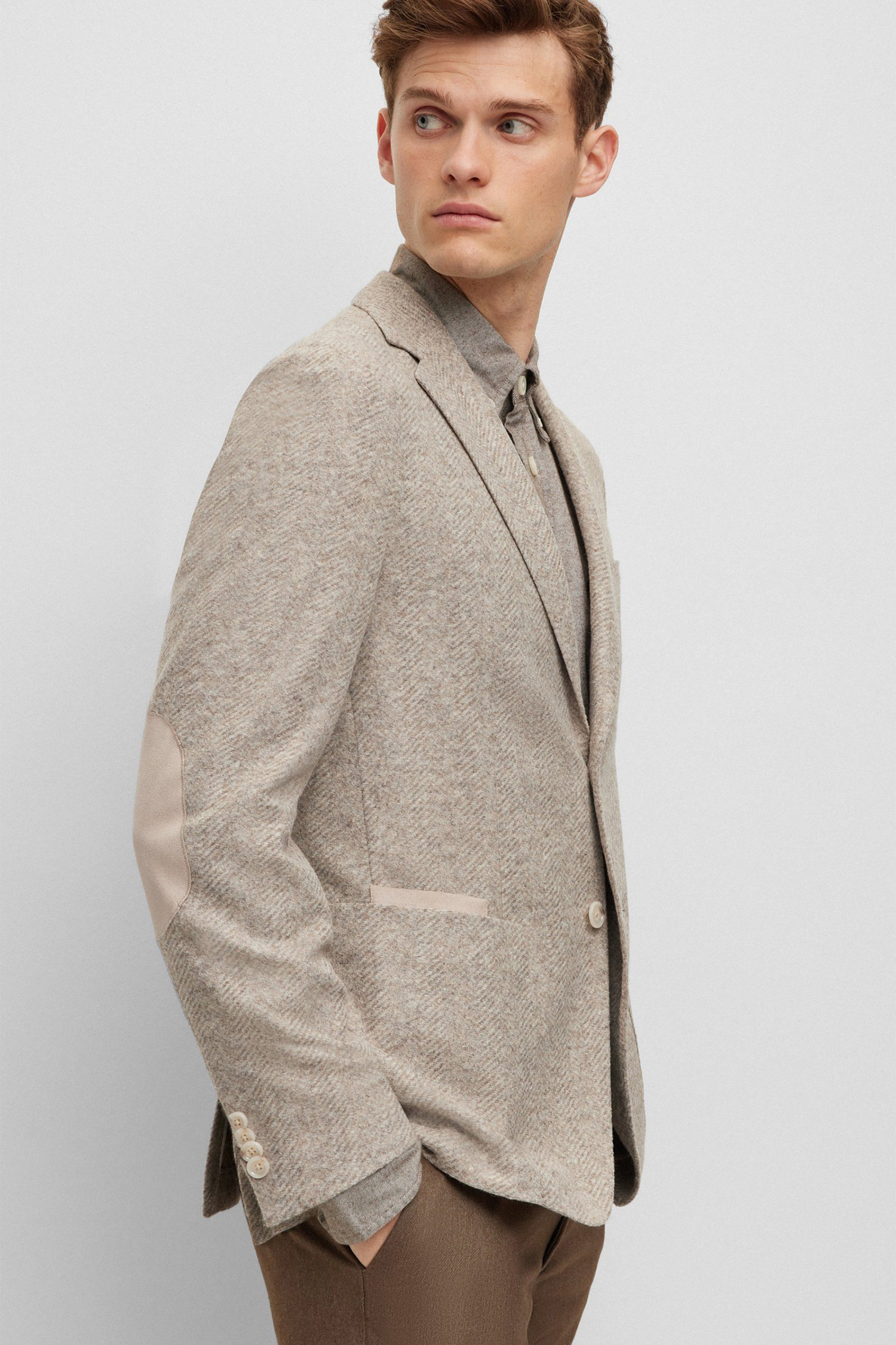 Мужской бежевый блейзер BOSS 50502515;131