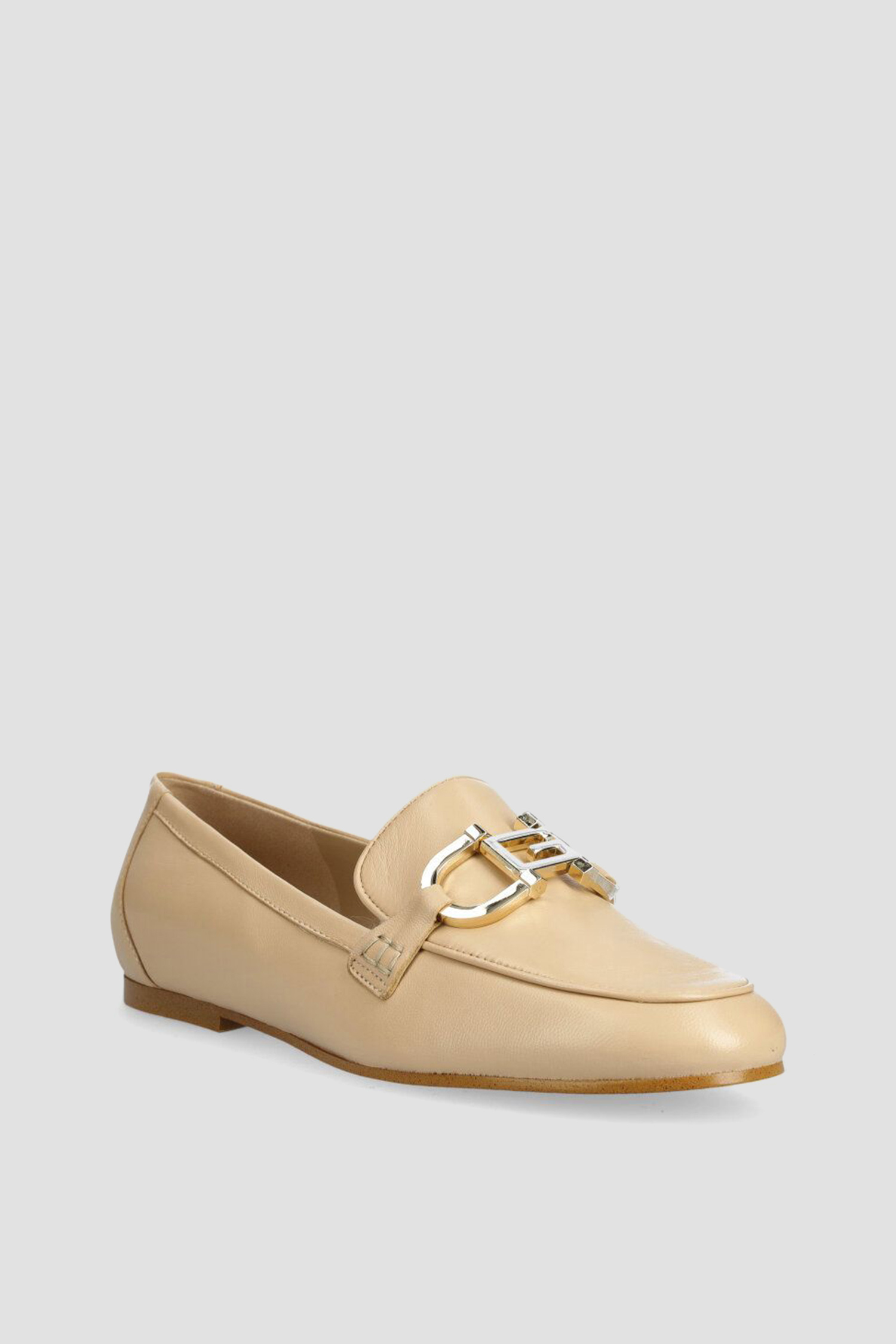 Женские бежевые кожаные лоферы Guess FLJISA.LEA14;NATU